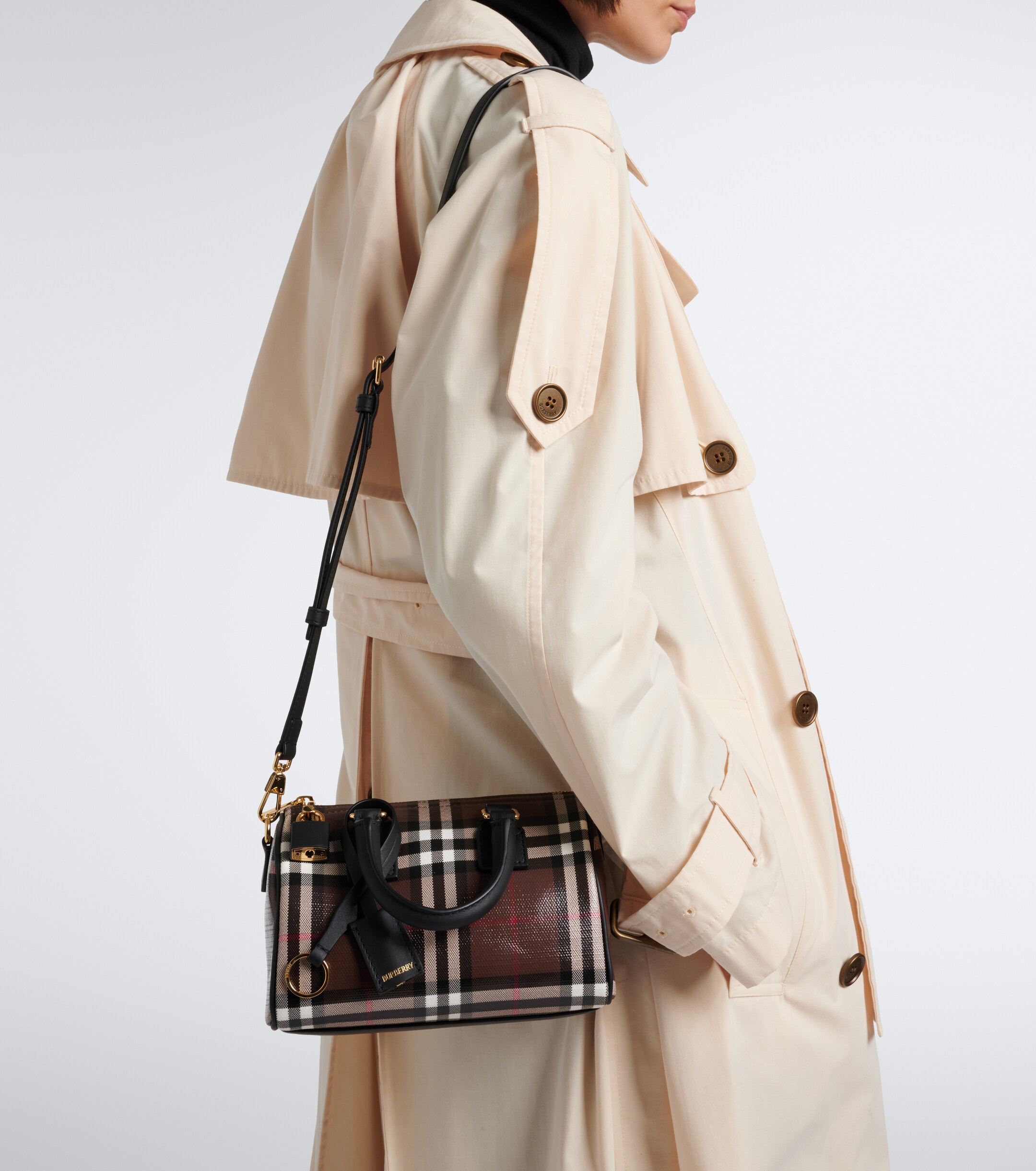Burberry Burberry Check Mini canvas bowling bag