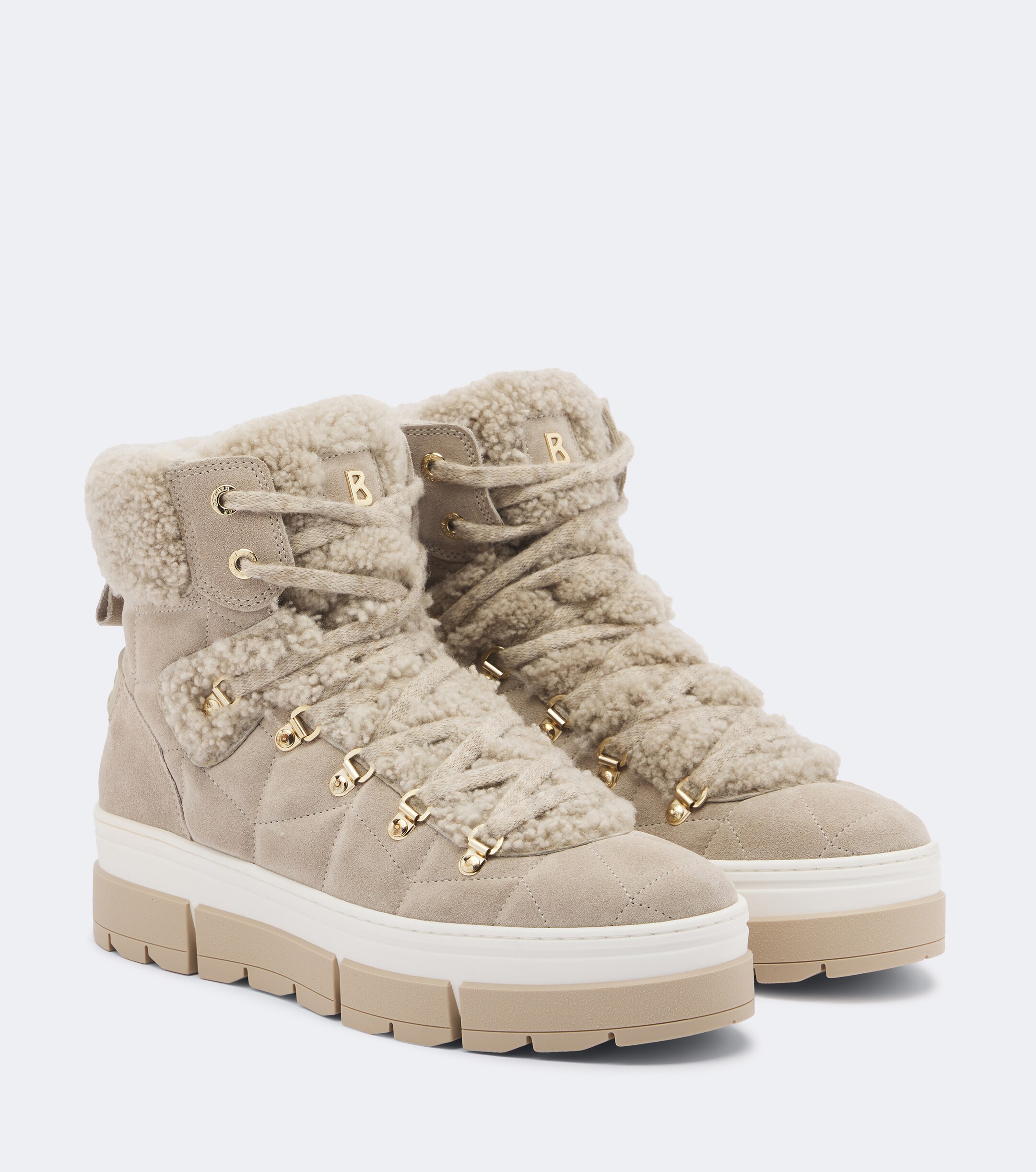 BOGNER Bogner Vaduz shearling and suede ankle boots