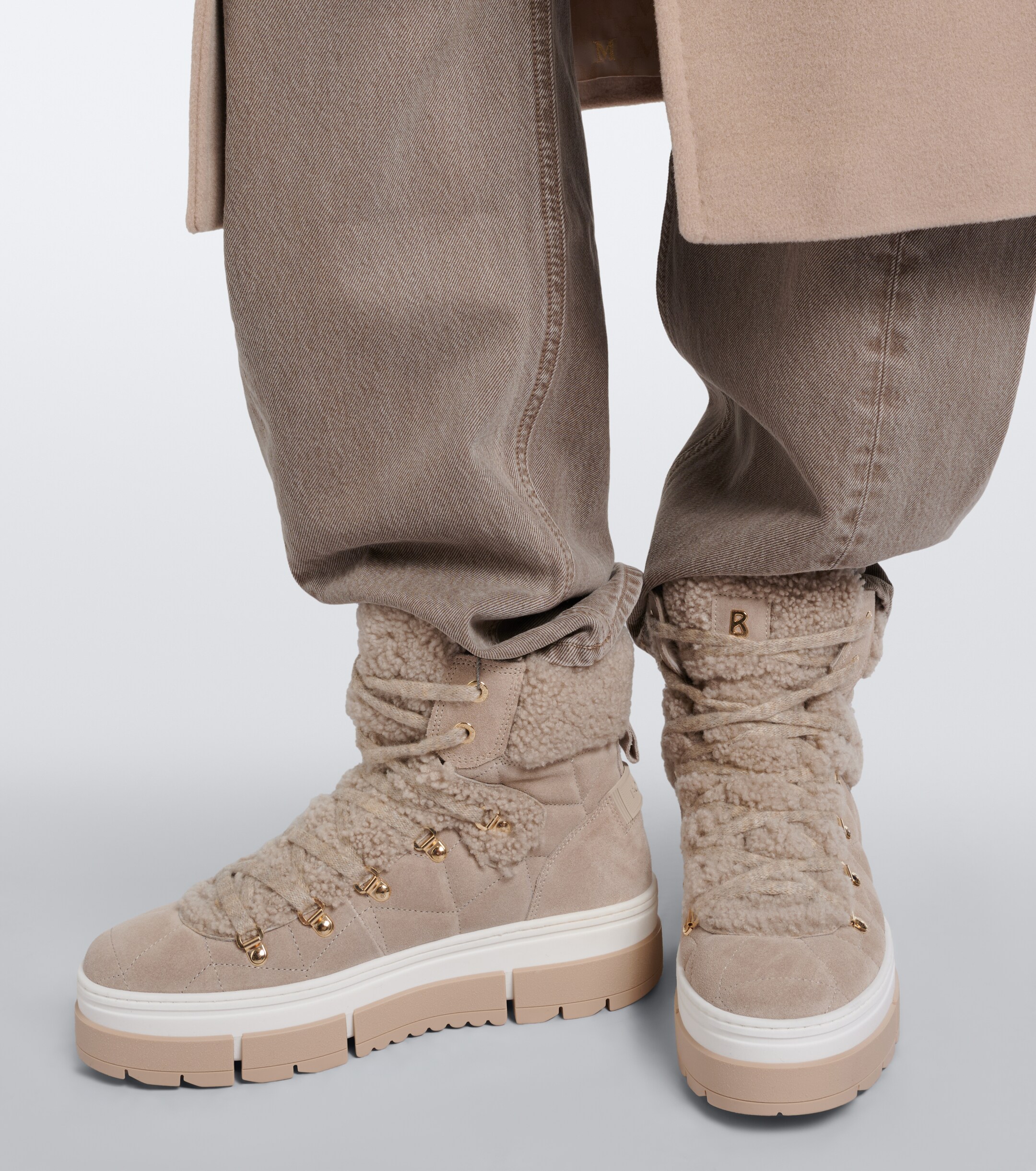 BOGNER Bogner Vaduz shearling and suede ankle boots