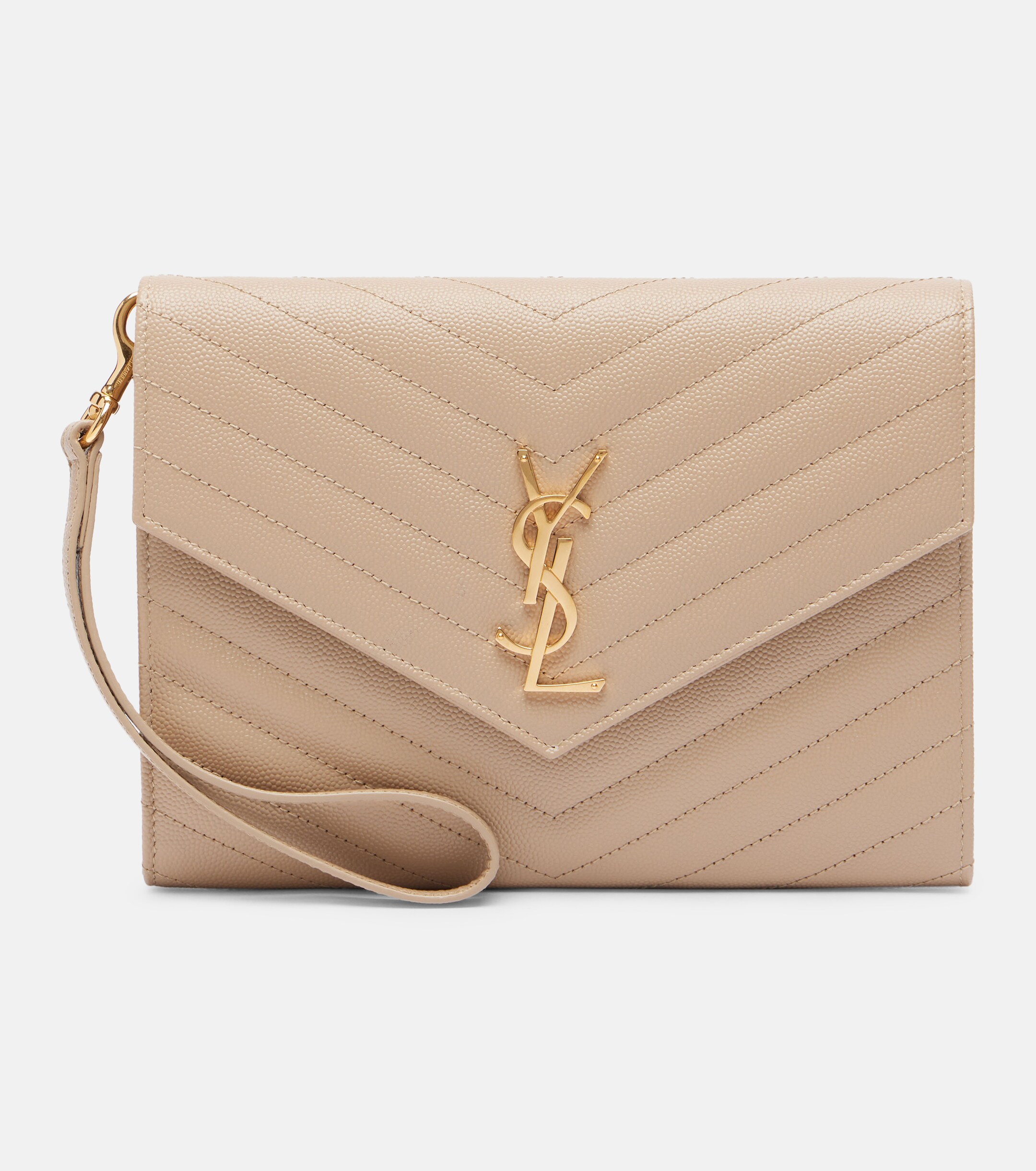 Saint Laurent Cassandre Small matelassé leather clutch