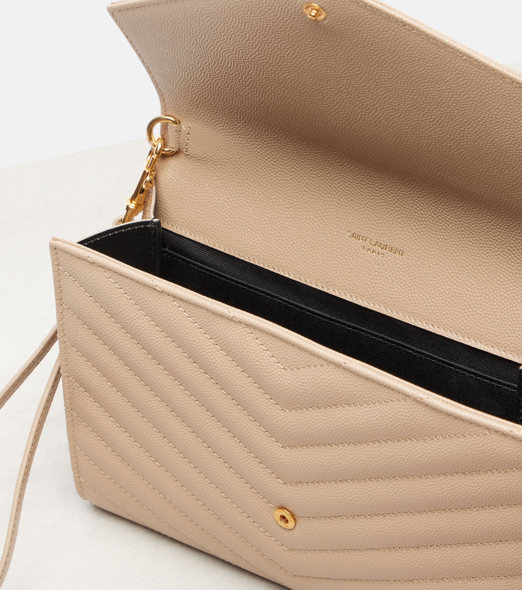 Saint Laurent Cassandre Small matelassé leather clutch