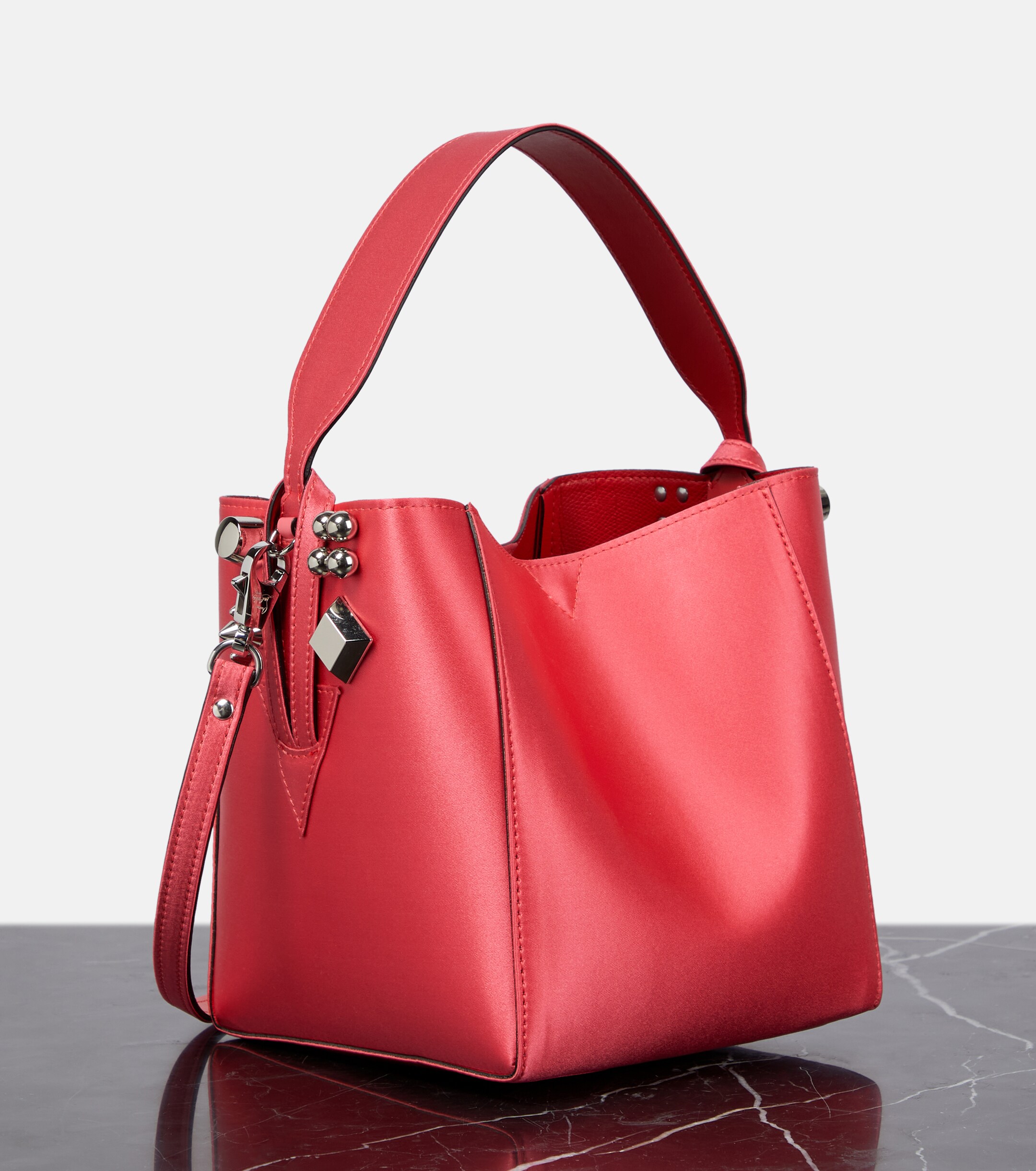 CHRISTIAN LOUBOUTIN Cabachic Mini satin bucket bag