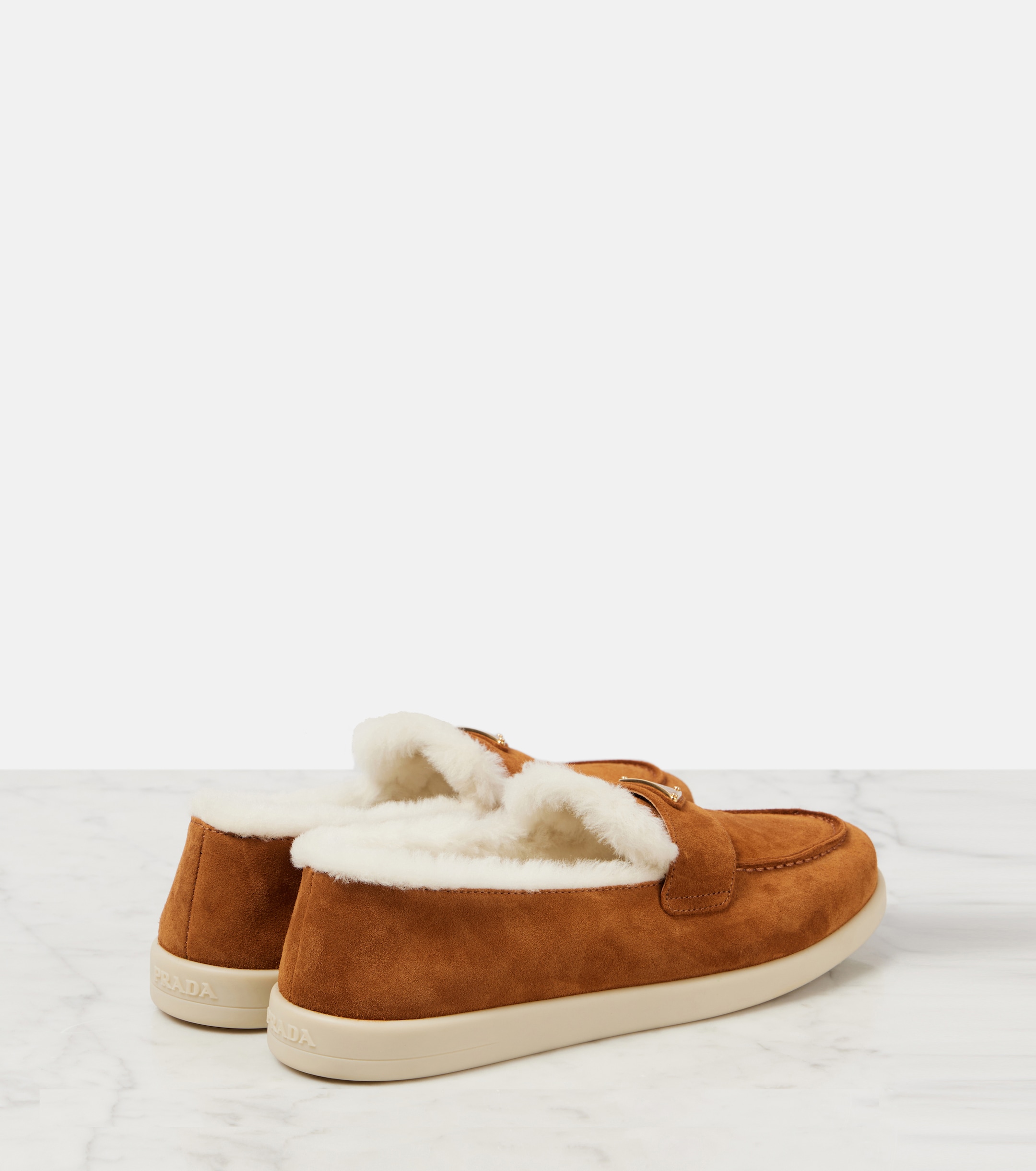 Prada - Saint Tropez shearling-lined suede loafers | Plush