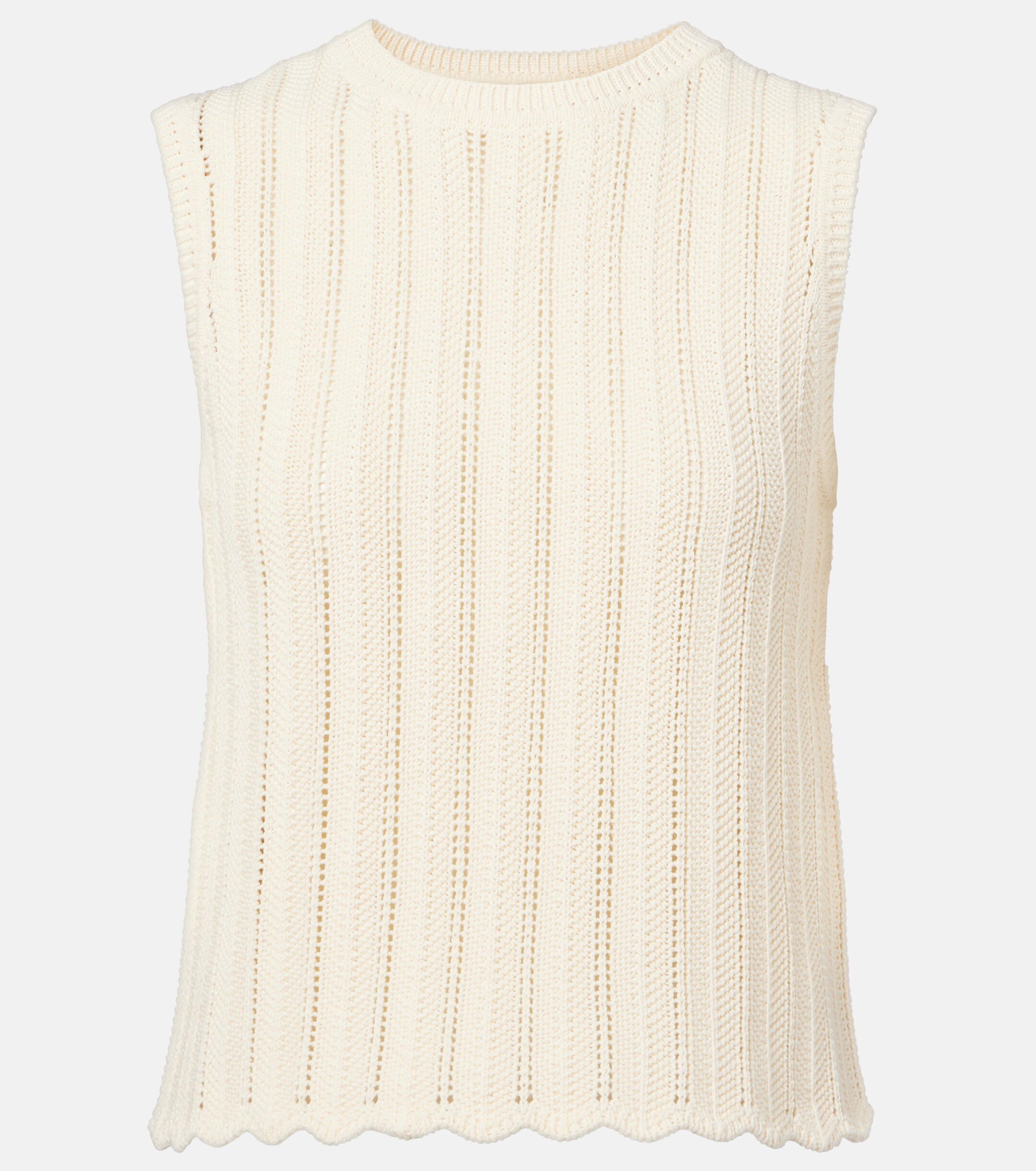 Altuzarra Altuzarra Zabou scalloped pointelle cotton top