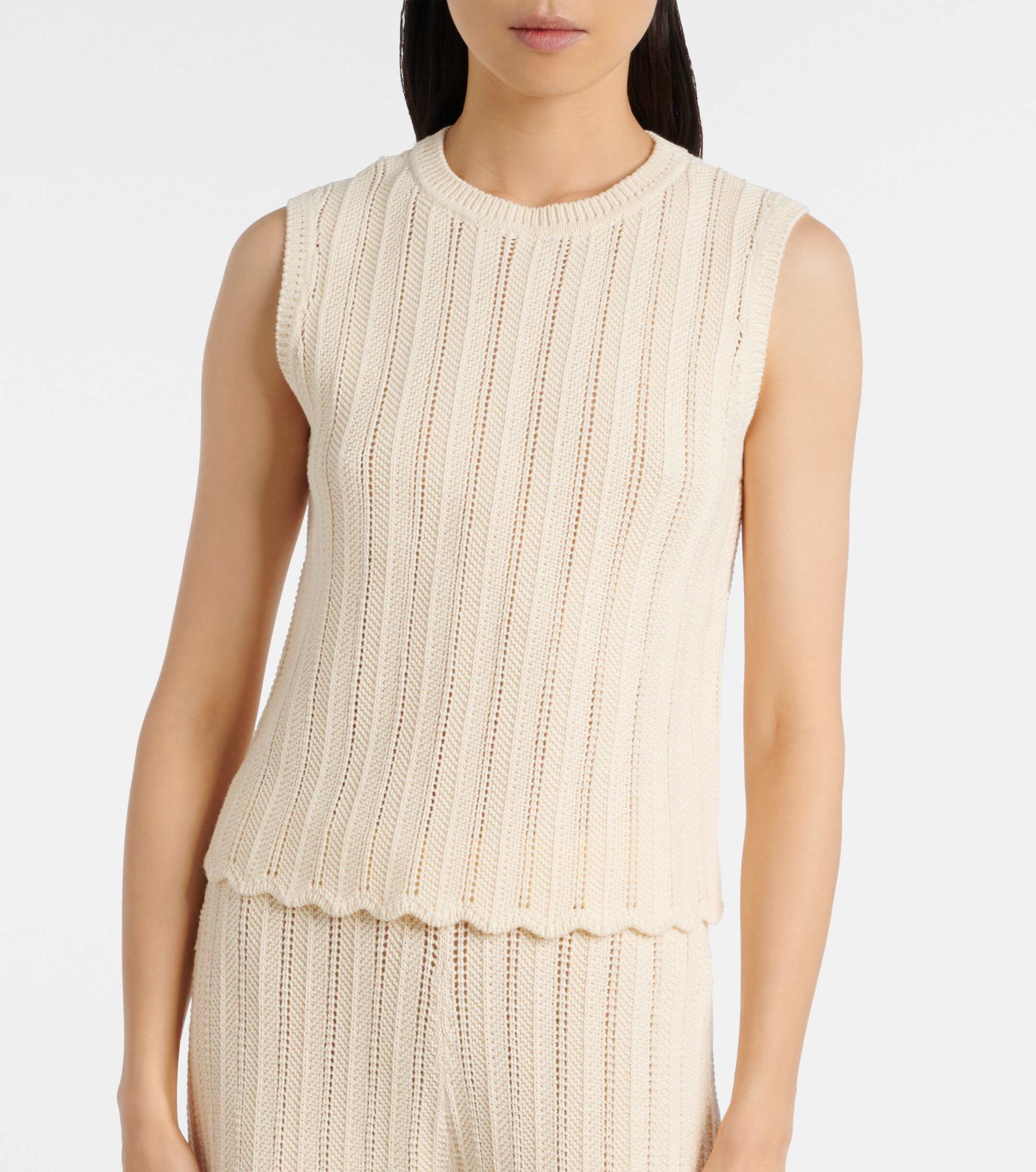 Altuzarra Altuzarra Zabou scalloped pointelle cotton top