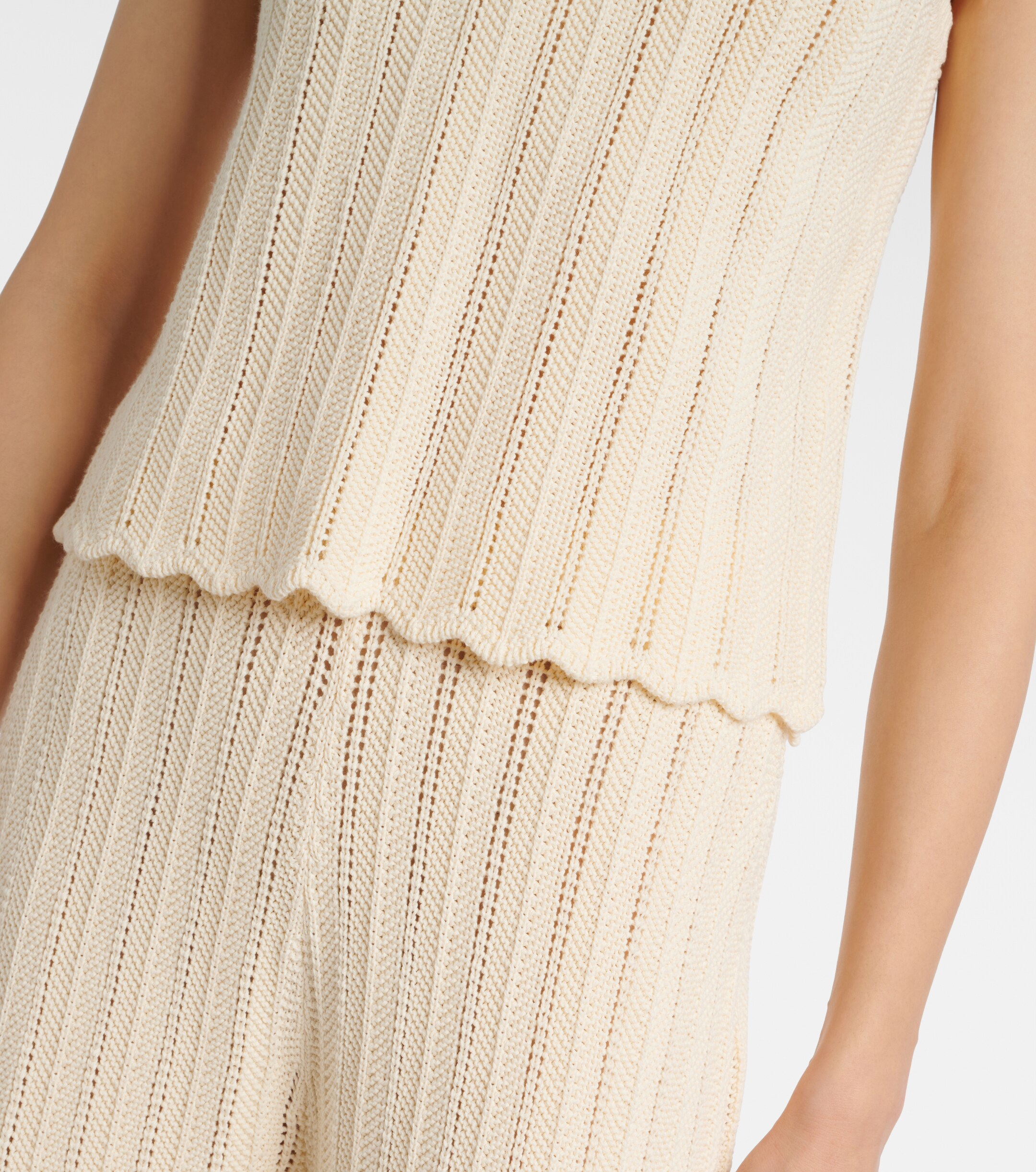 Altuzarra Altuzarra Zabou scalloped pointelle cotton top