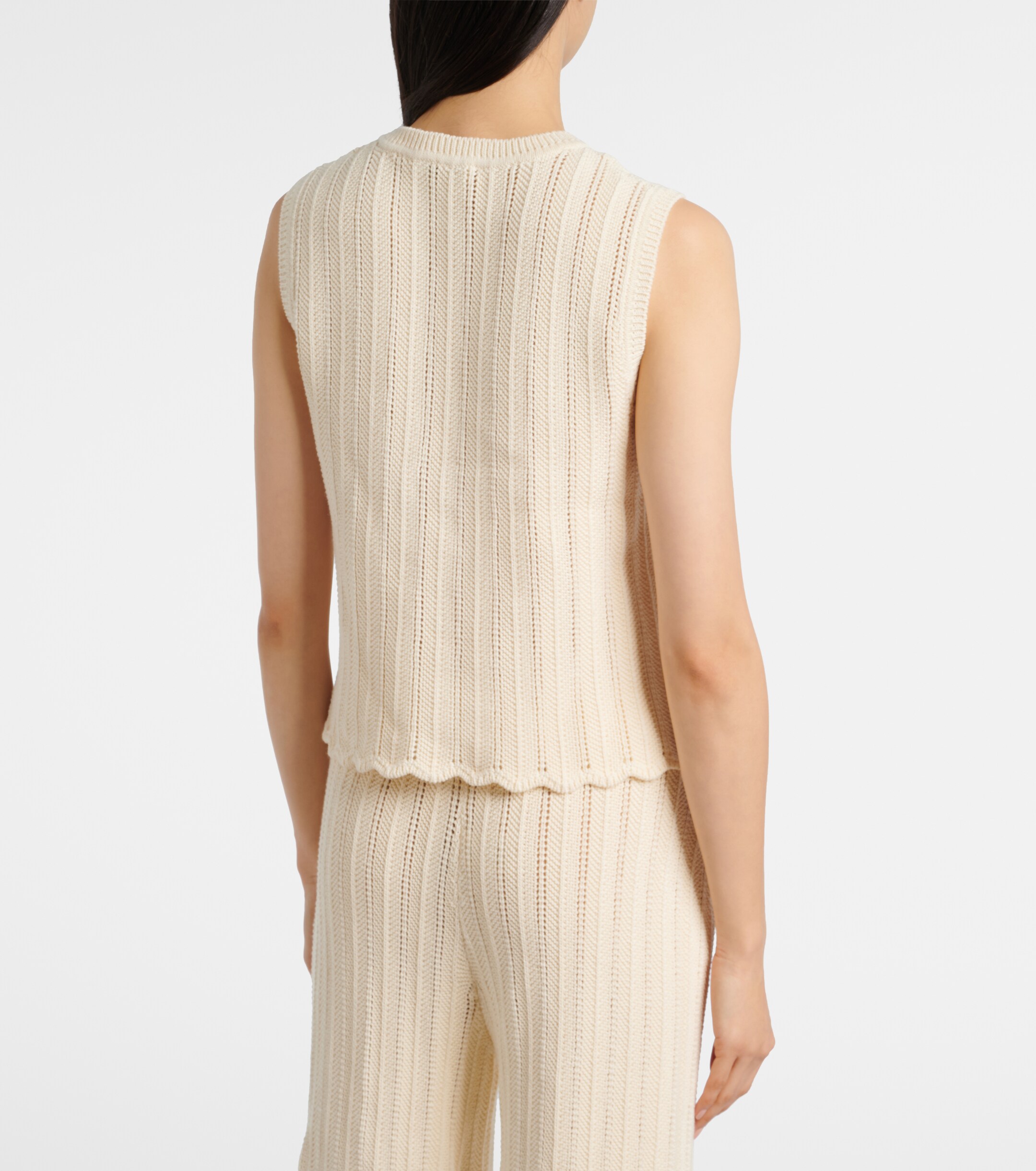 Altuzarra Altuzarra Zabou scalloped pointelle cotton top