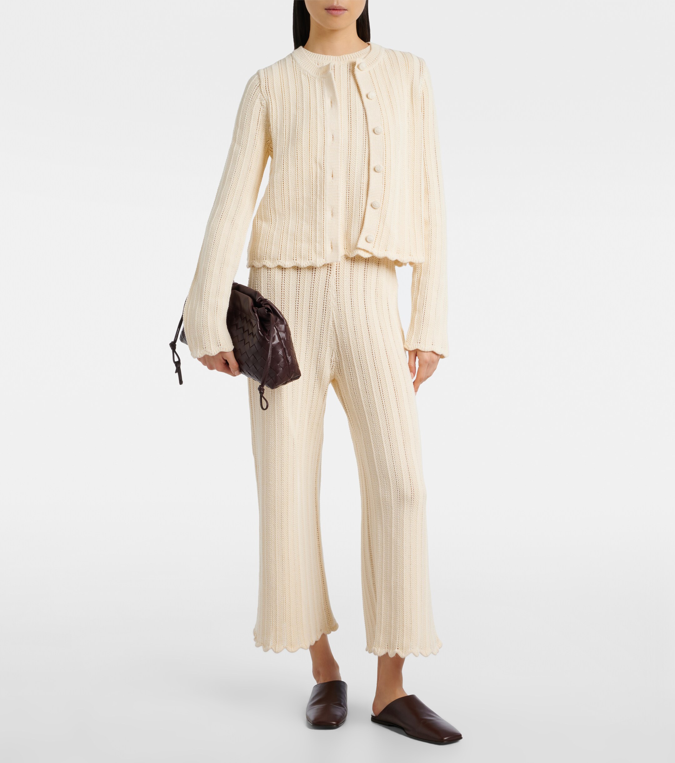 Altuzarra Altuzarra Zabou scalloped pointelle cotton top