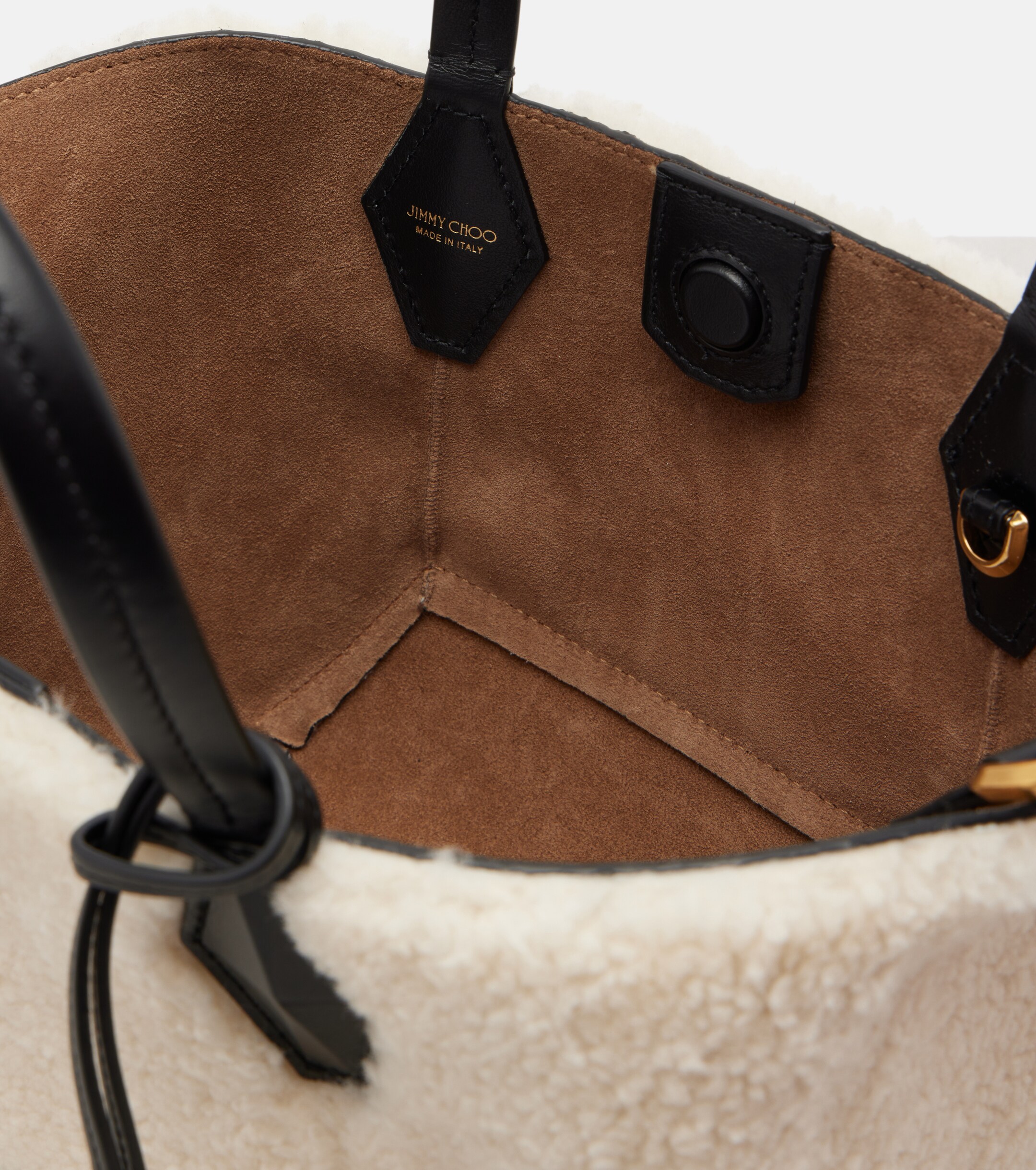 JIMMY CHOO Diamond Small shearling tote bag