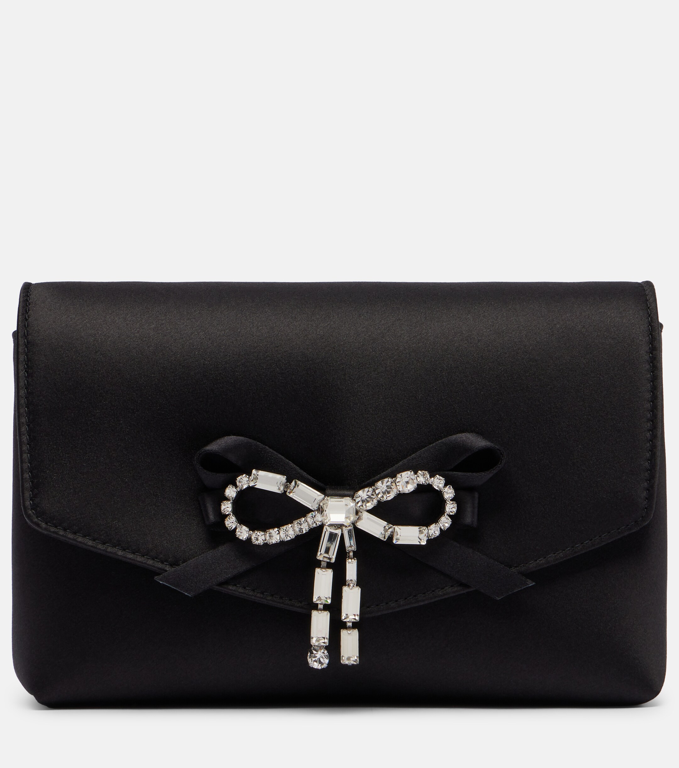 JIMMY CHOO Soft Bow Mini embellished satin clutch