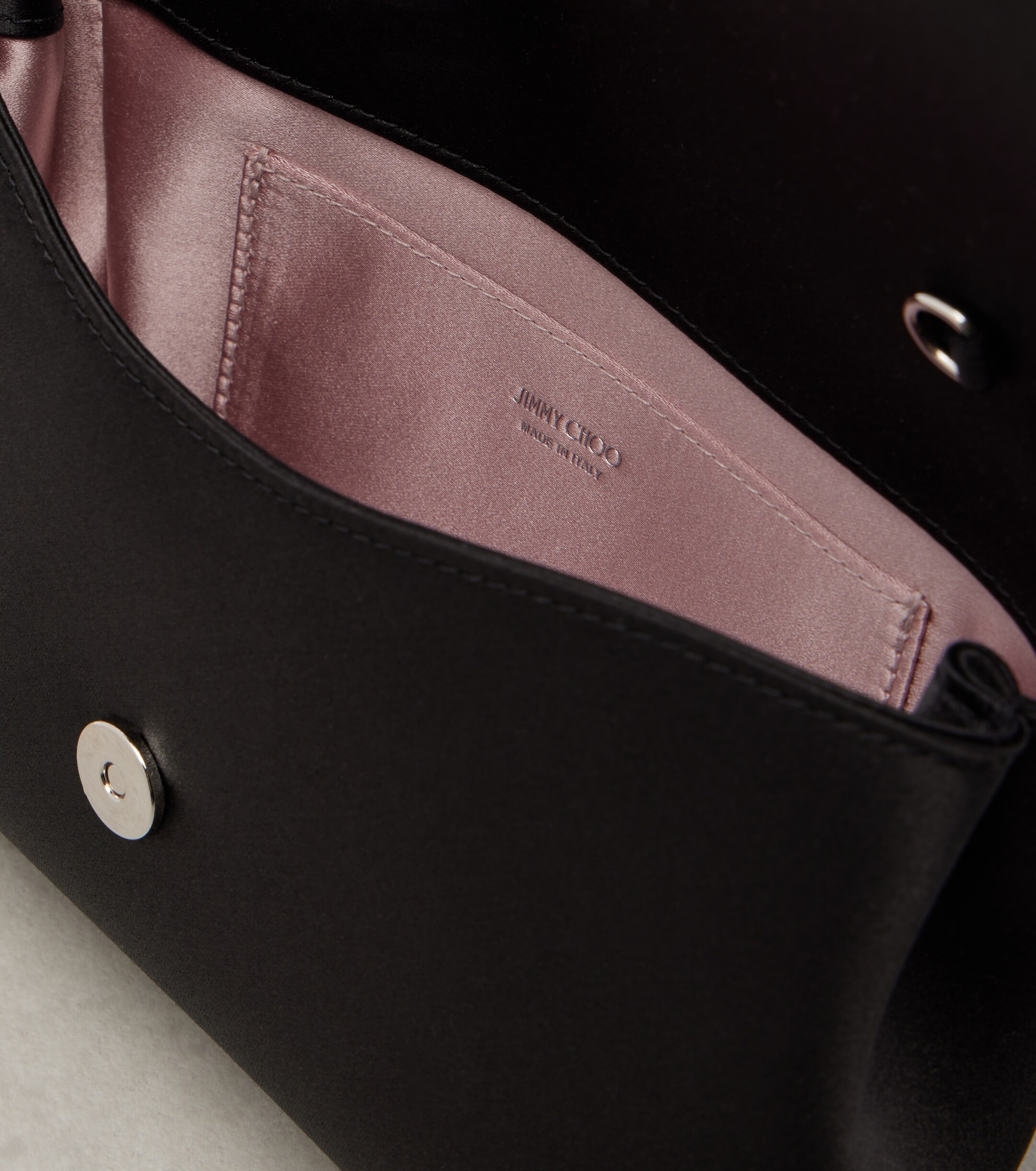 JIMMY CHOO Soft Bow Mini embellished satin clutch