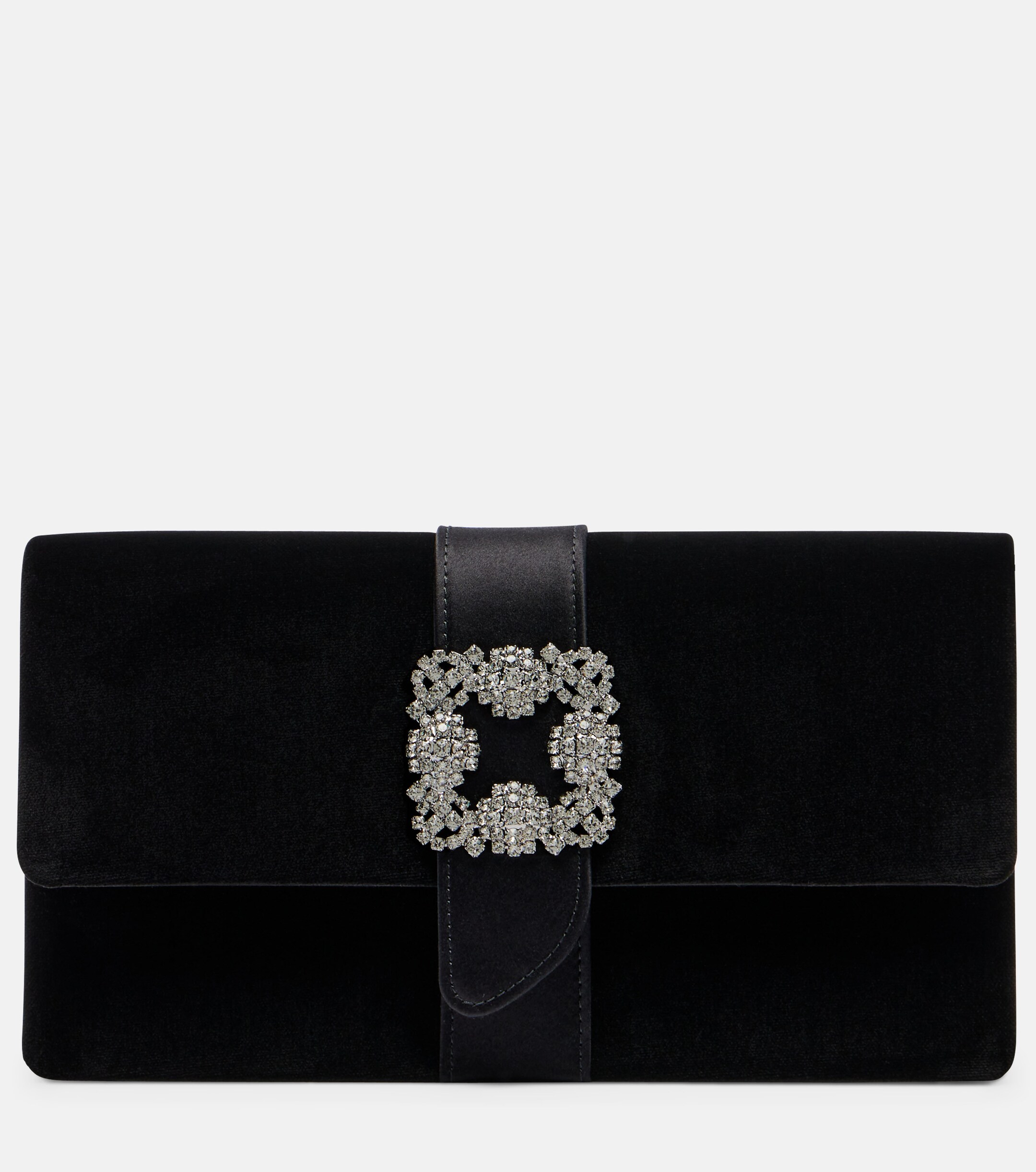 MANOLO BLAHNIK Capri embellished velvet clutch