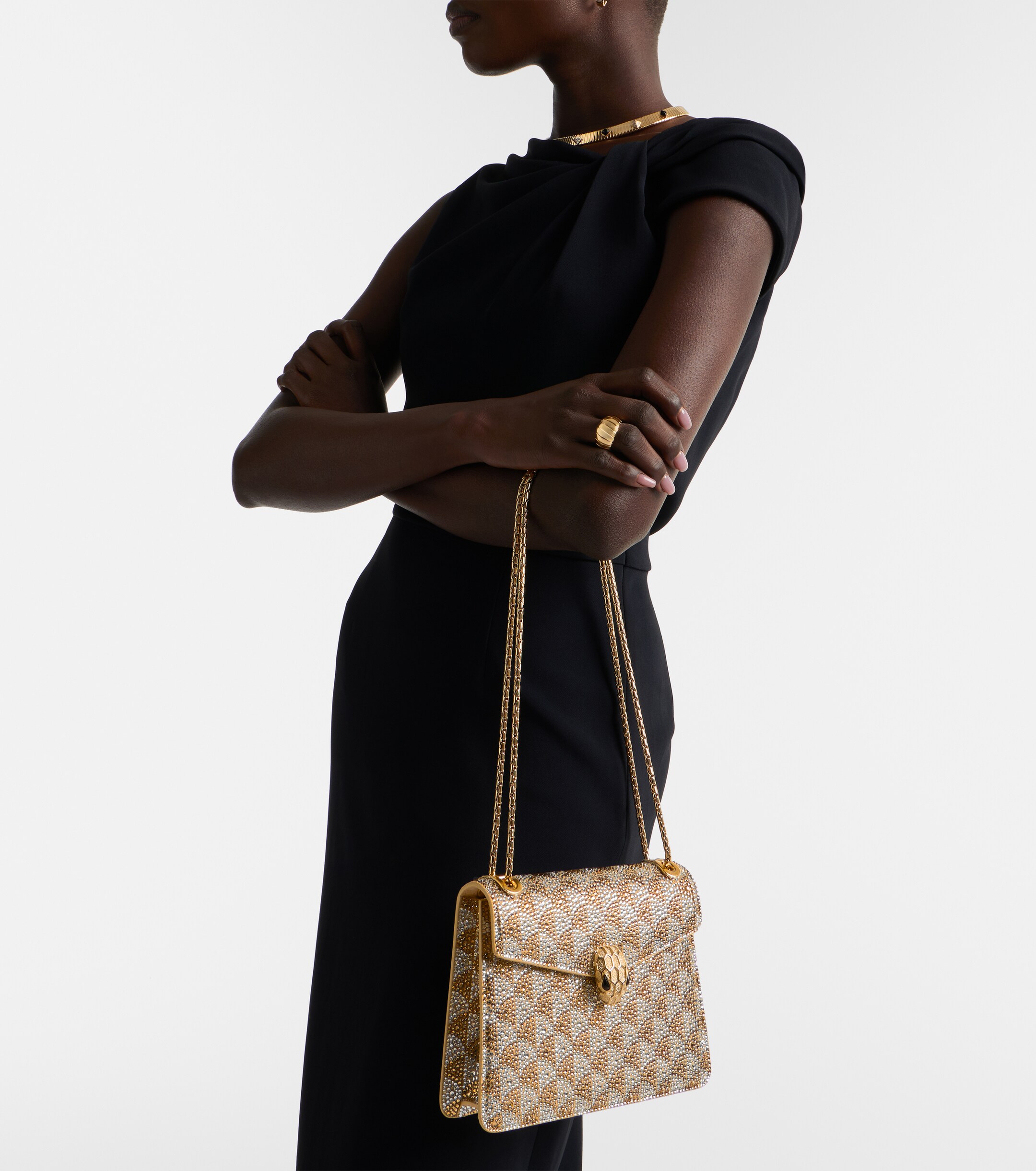 Bvlgari Serpenti Forever embellished crossbody bag thumbnail