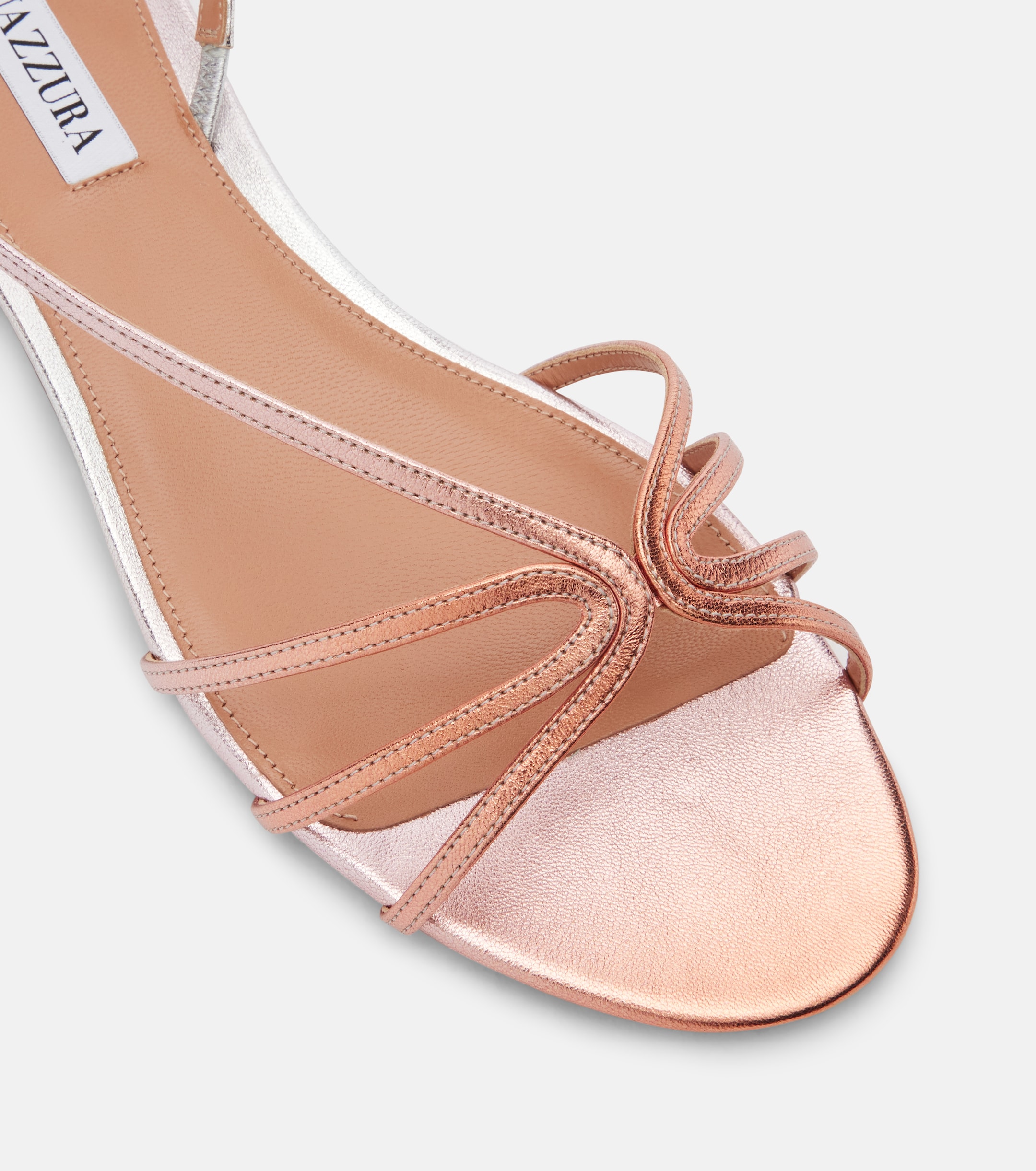 AQUAZZURA - Talk To Me metallic leather sandals | Plush