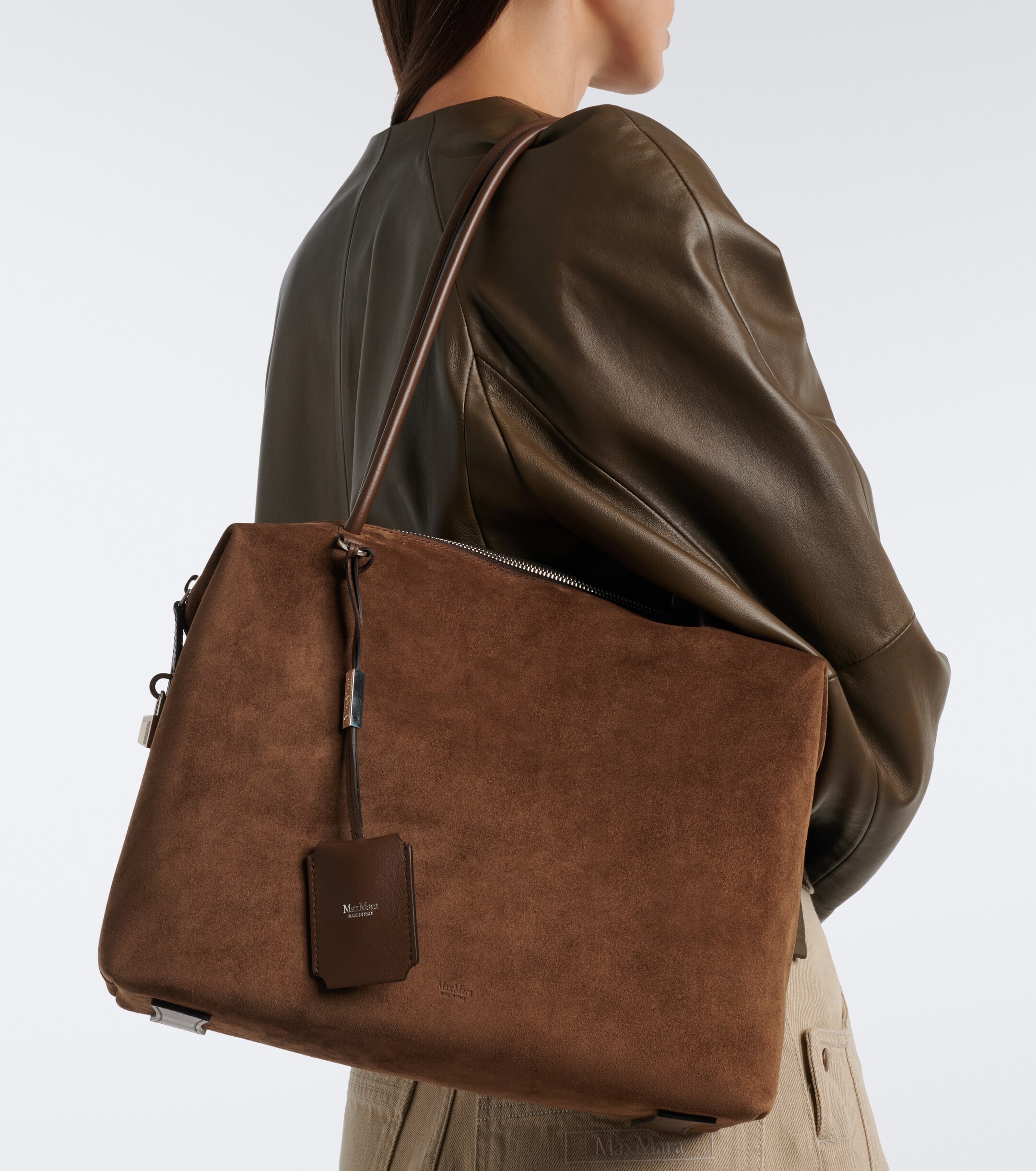 Max Mara Large suede shoulder bag