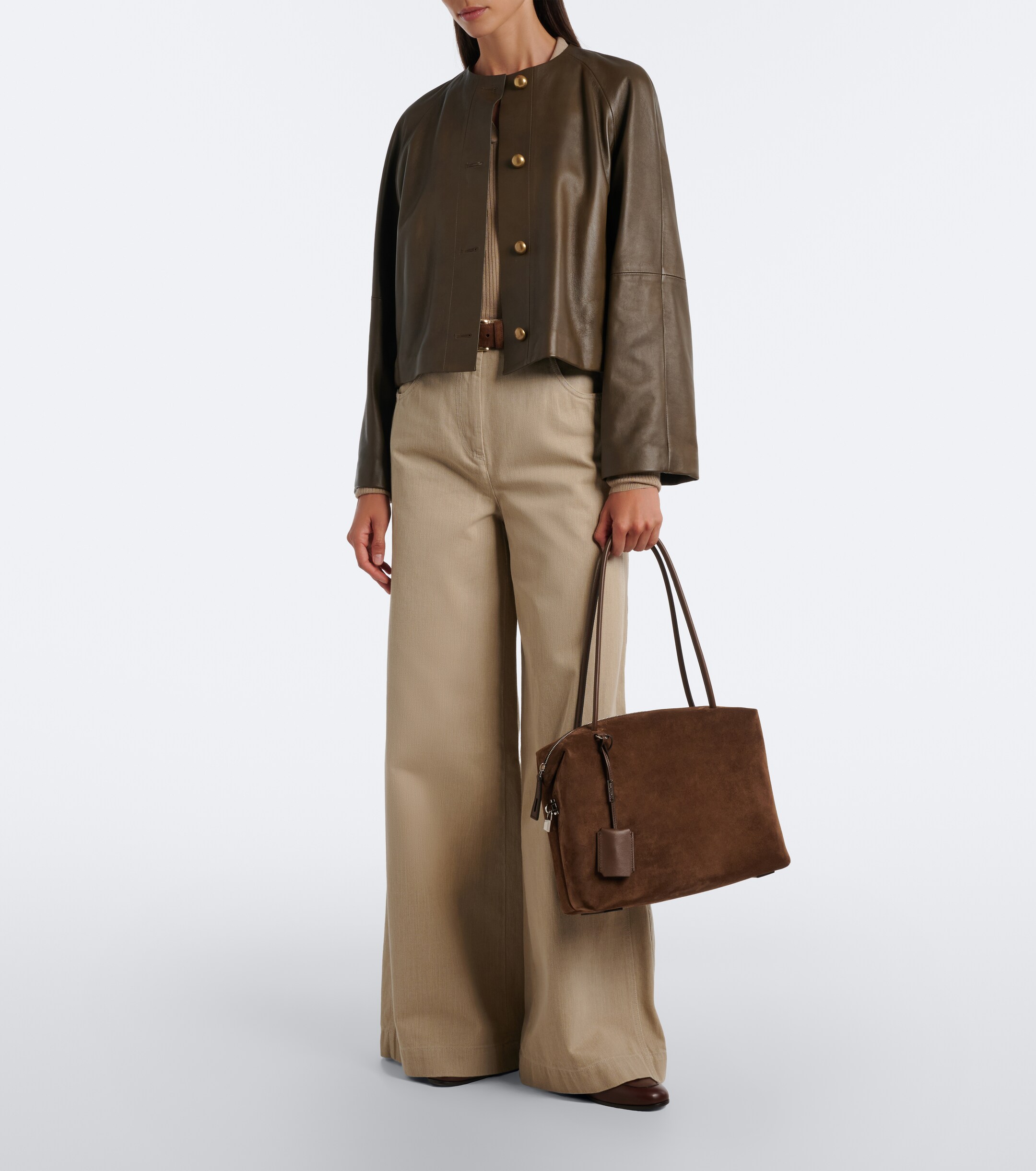 Max Mara Large suede shoulder bag