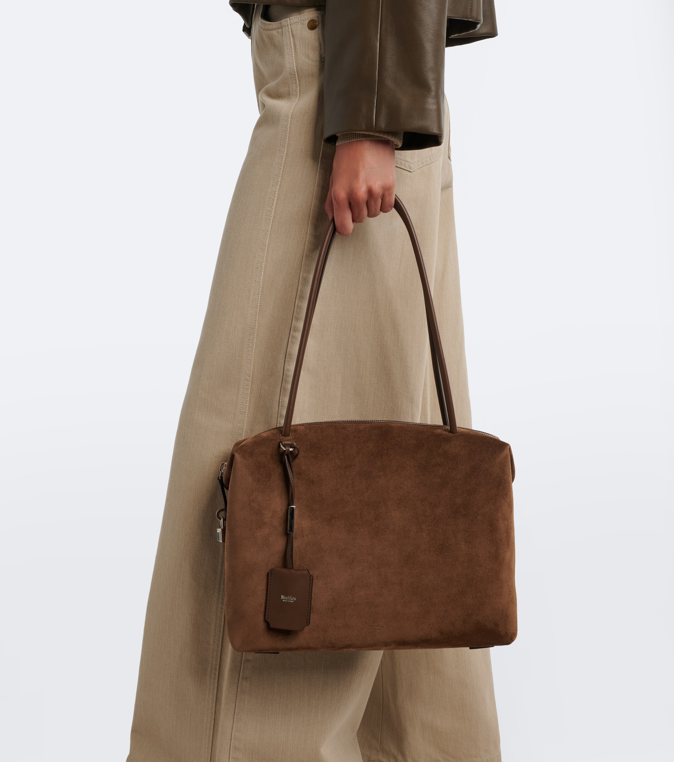 Max Mara Large suede shoulder bag