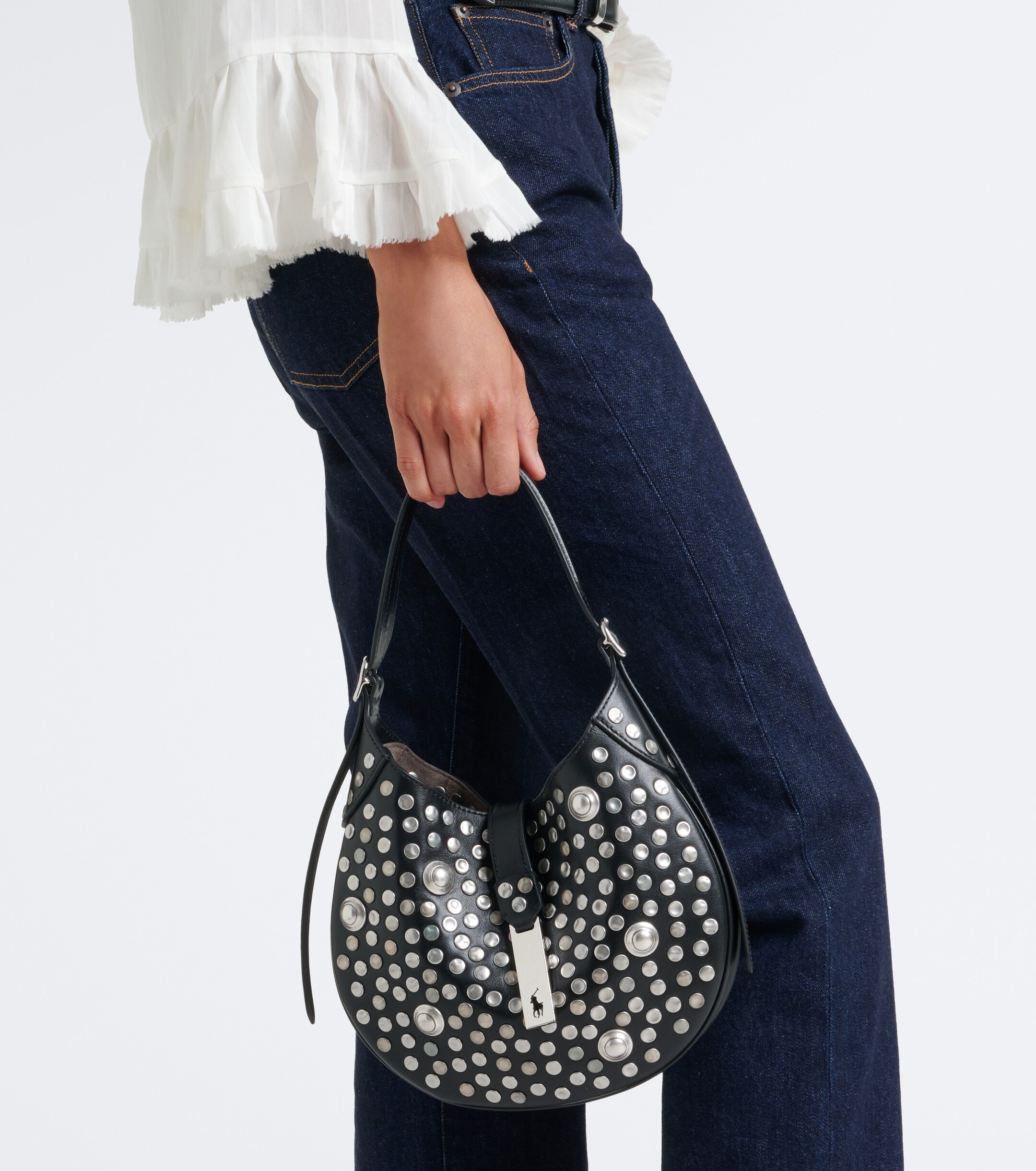 Polo Ralph Lauren Polo ID Small studded leather shoulder bag