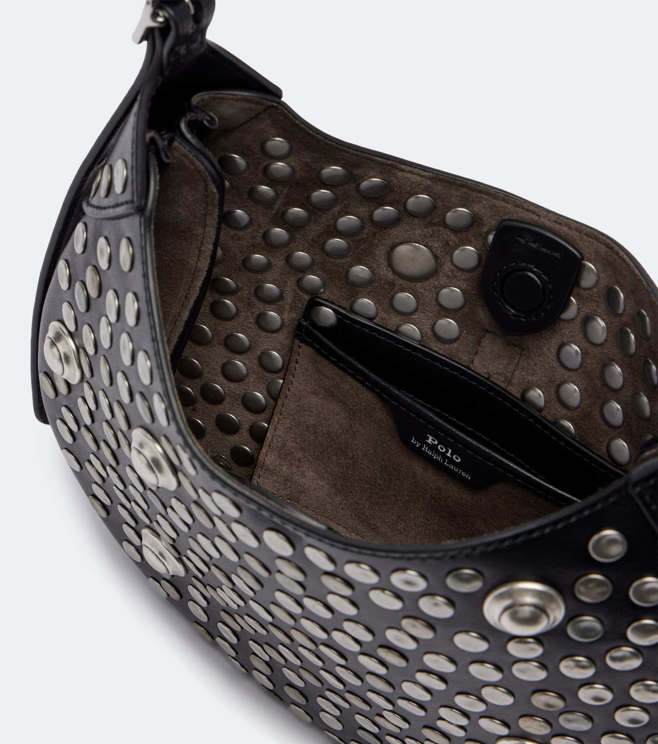 Polo Ralph Lauren Polo ID Small studded leather shoulder bag