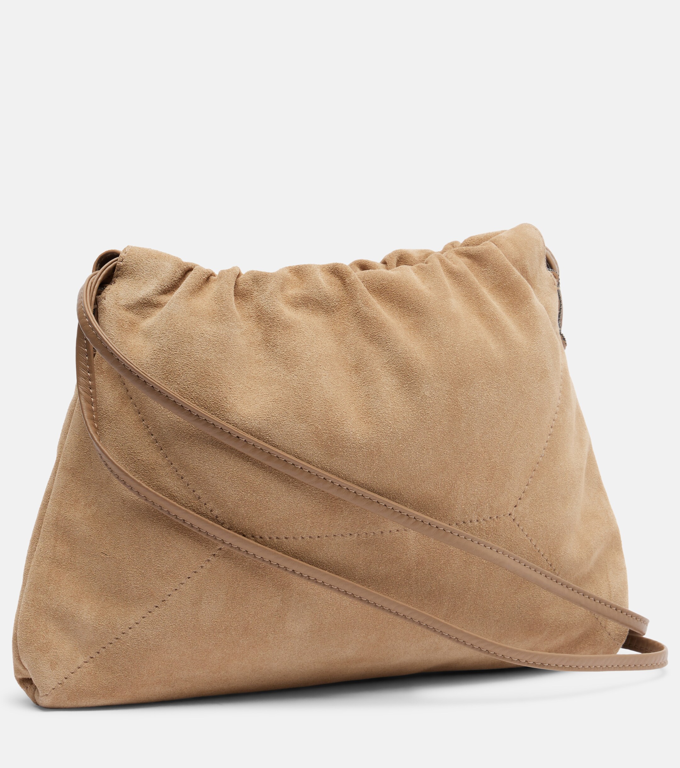Brunello Cucinelli Mellow Small suede shoulder bag