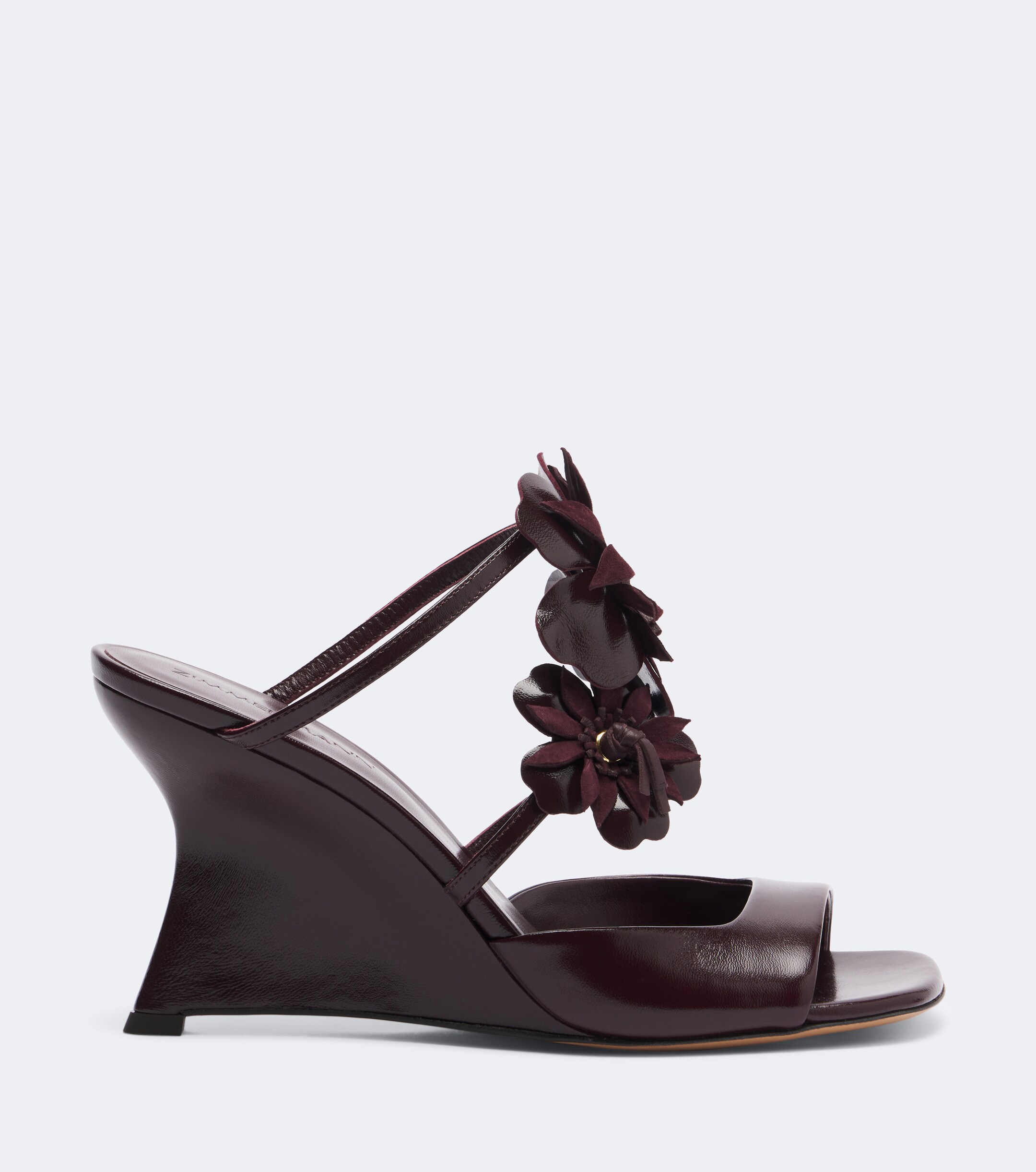 Zimmermann Zimmermann Belara floral-appliqué leather wedge mules