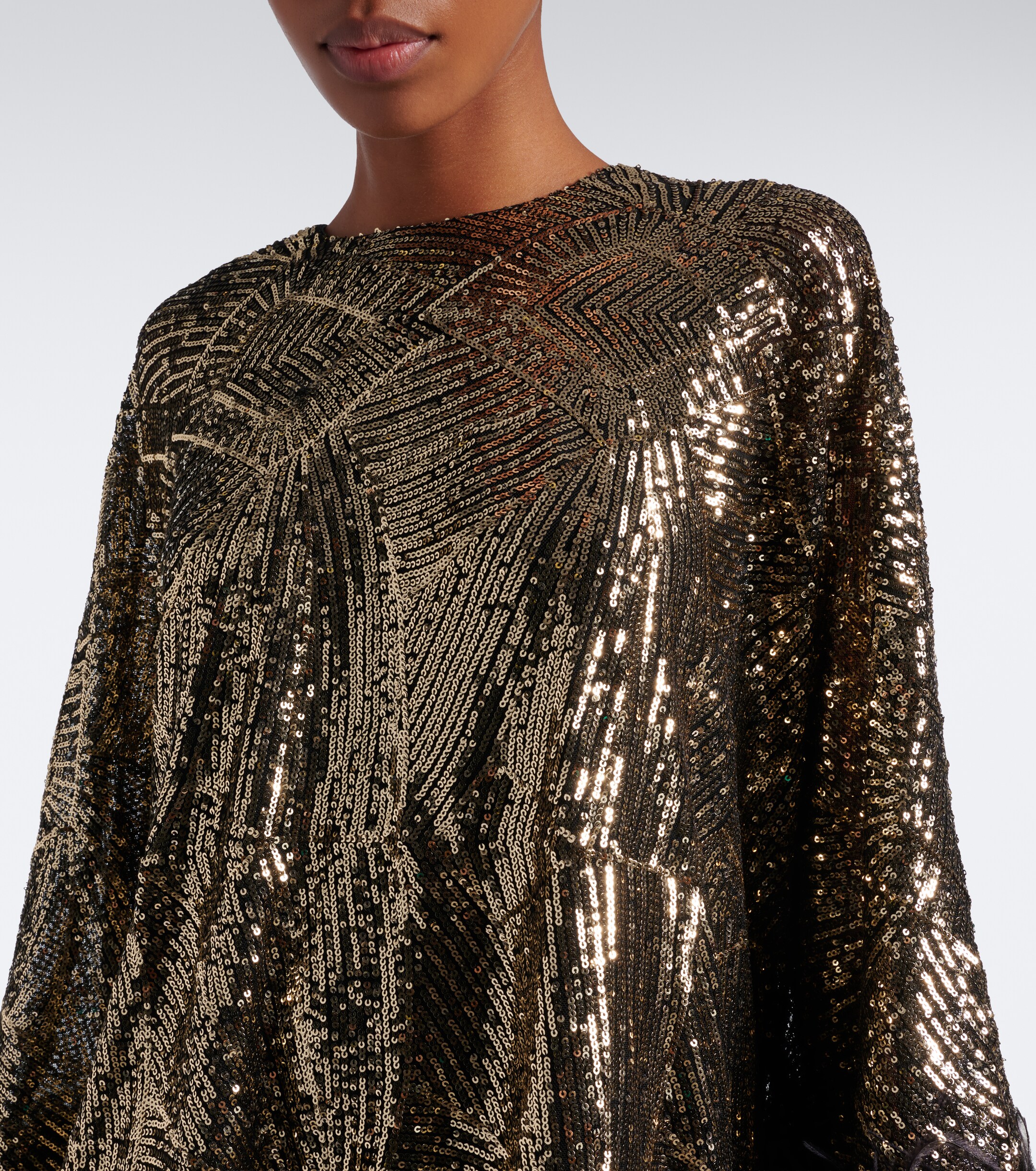 Taller Marmo Taller Marmo Vegas Disco feather-trimmed minidress
