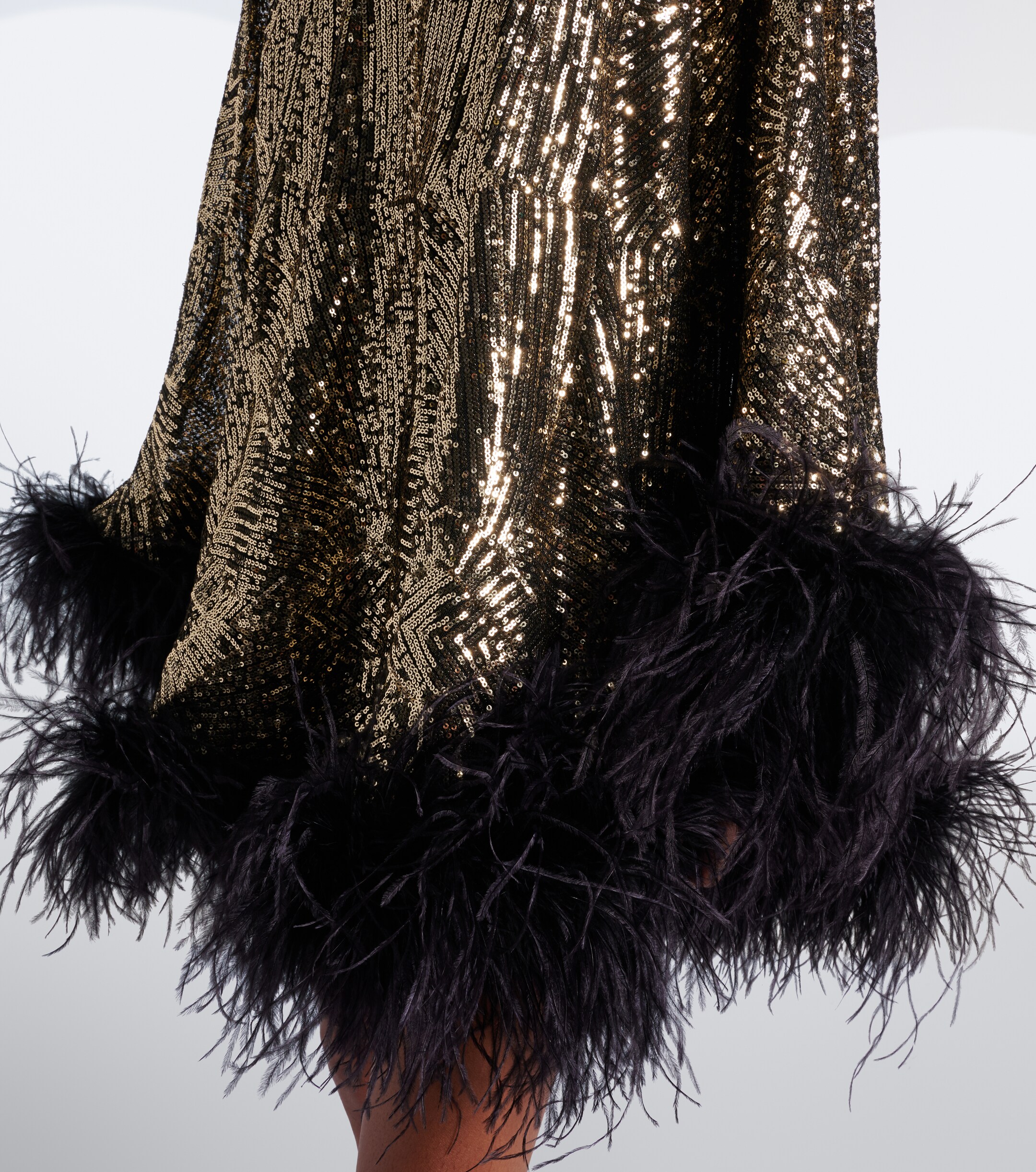 Taller Marmo Taller Marmo Vegas Disco feather-trimmed minidress
