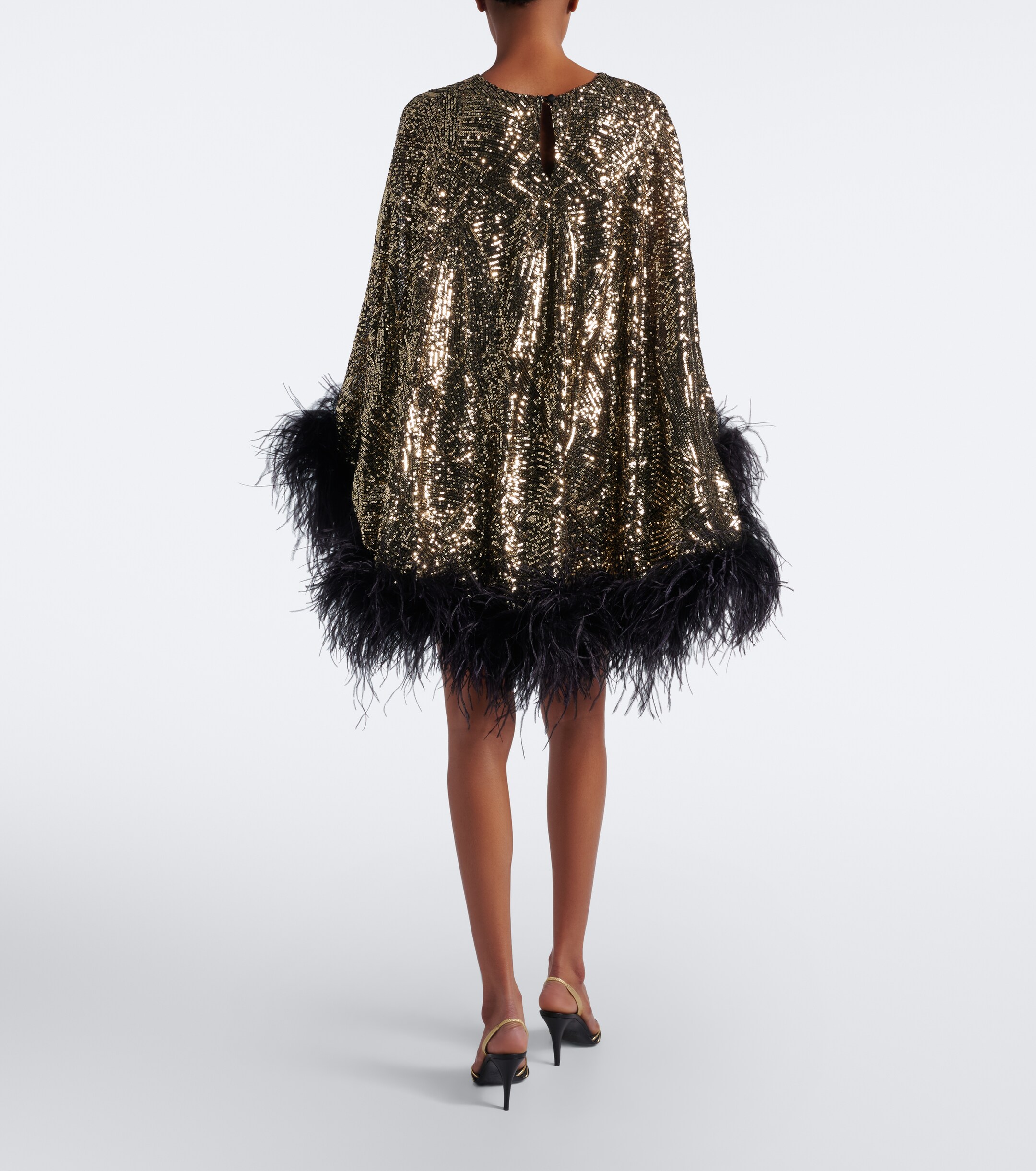 Taller Marmo Taller Marmo Vegas Disco feather-trimmed minidress