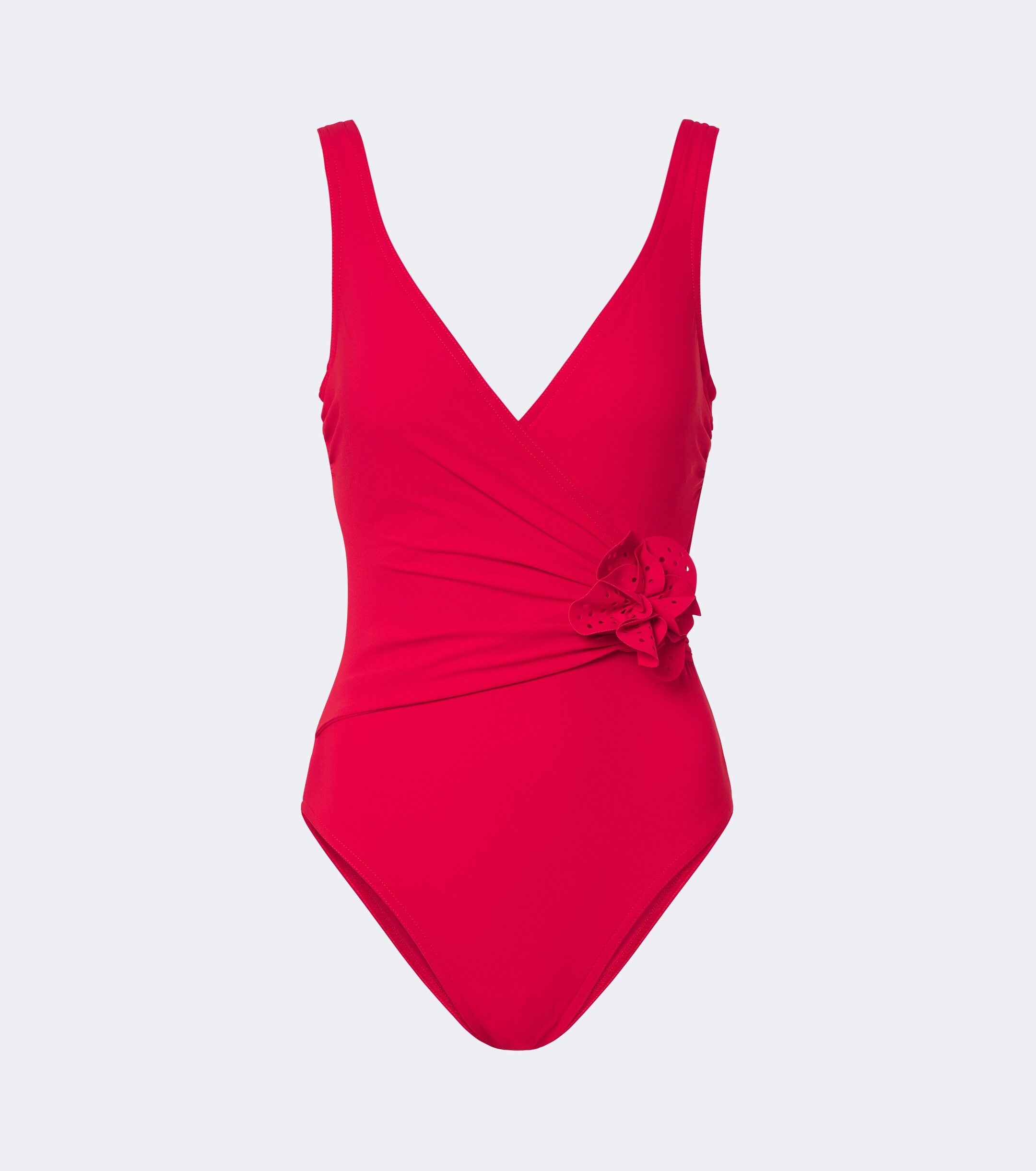 Karla Colletto Karla Colletto Rosetta floral-appliqué gathered swimsuit
