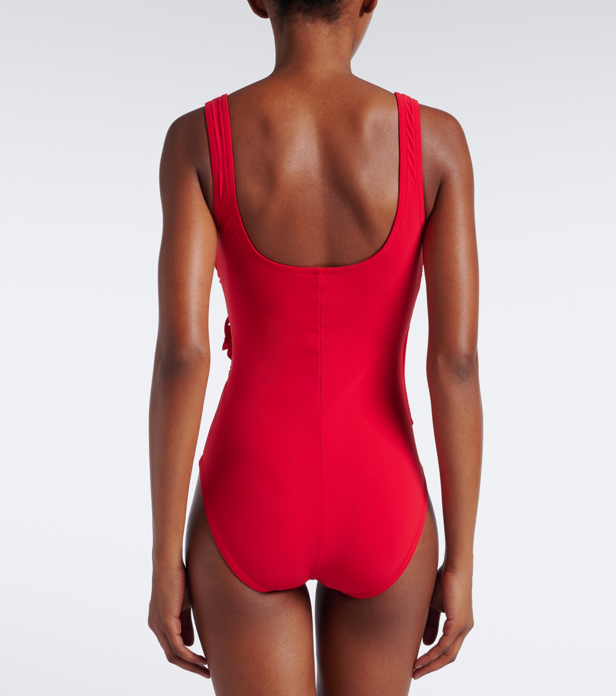 Karla Colletto Karla Colletto Rosetta floral-appliqué gathered swimsuit