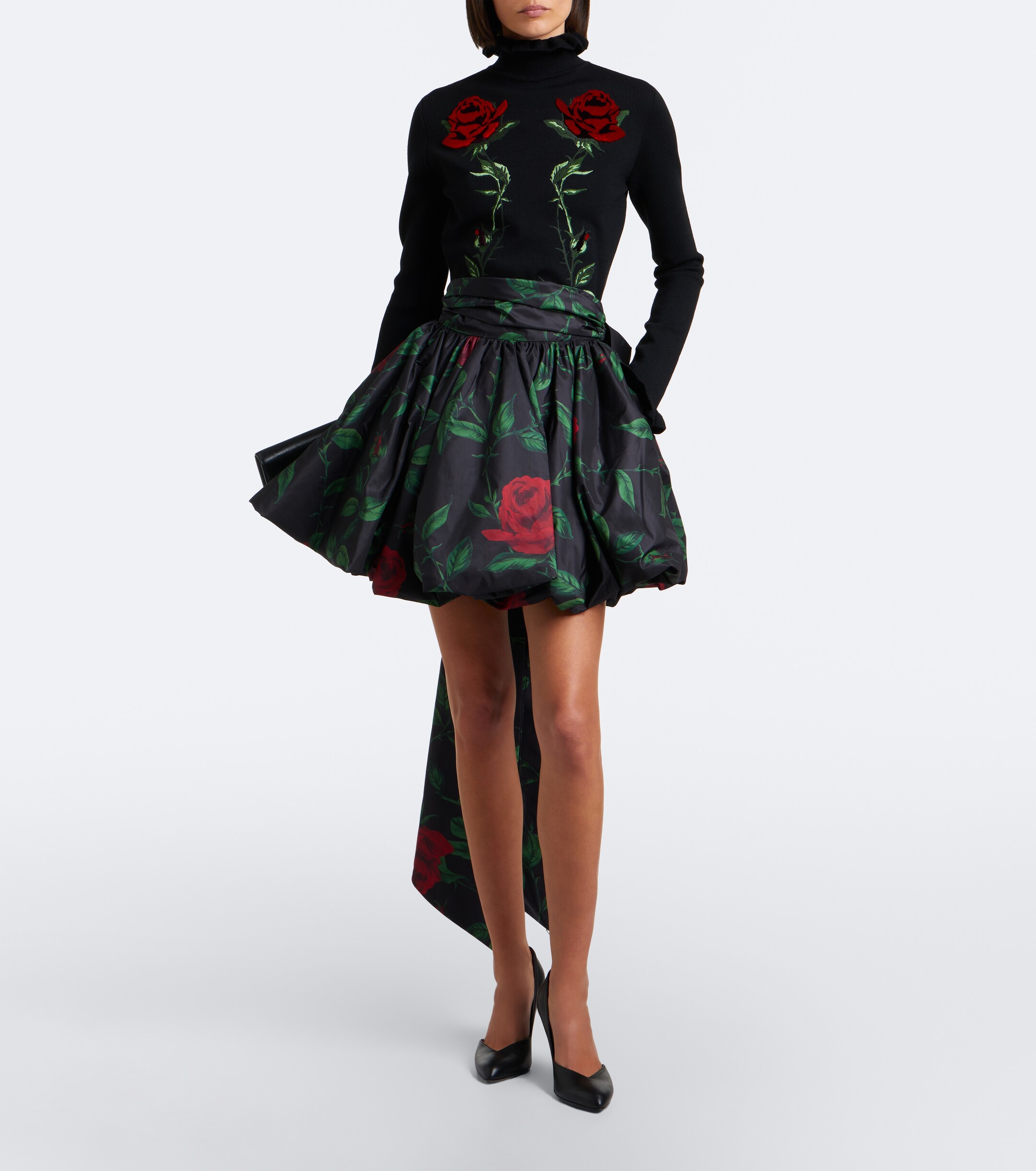 Blumarine Blumarine Embroidered ruffled virgin wool sweater