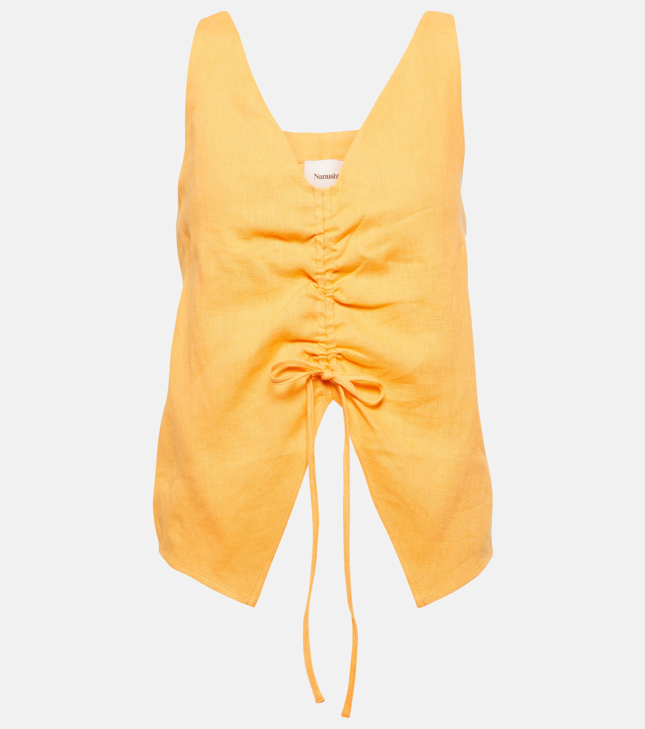 Nanushka Ruched linen top