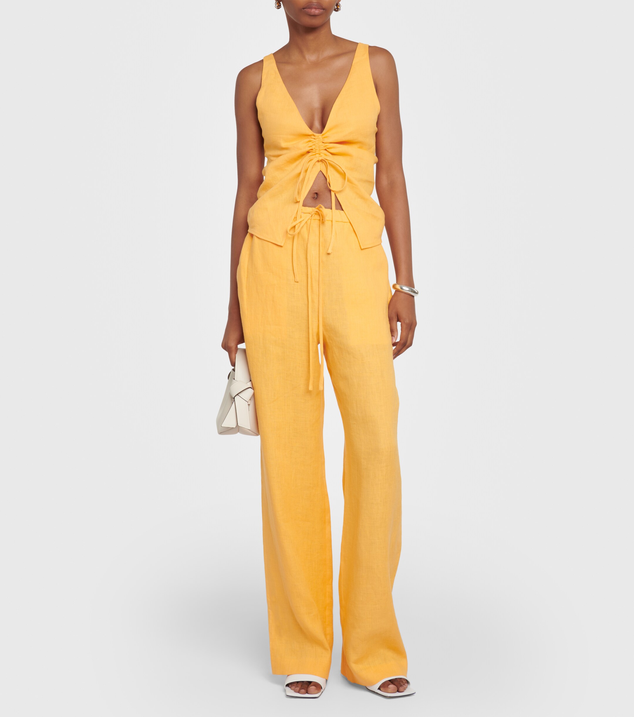 Nanushka Ruched linen top