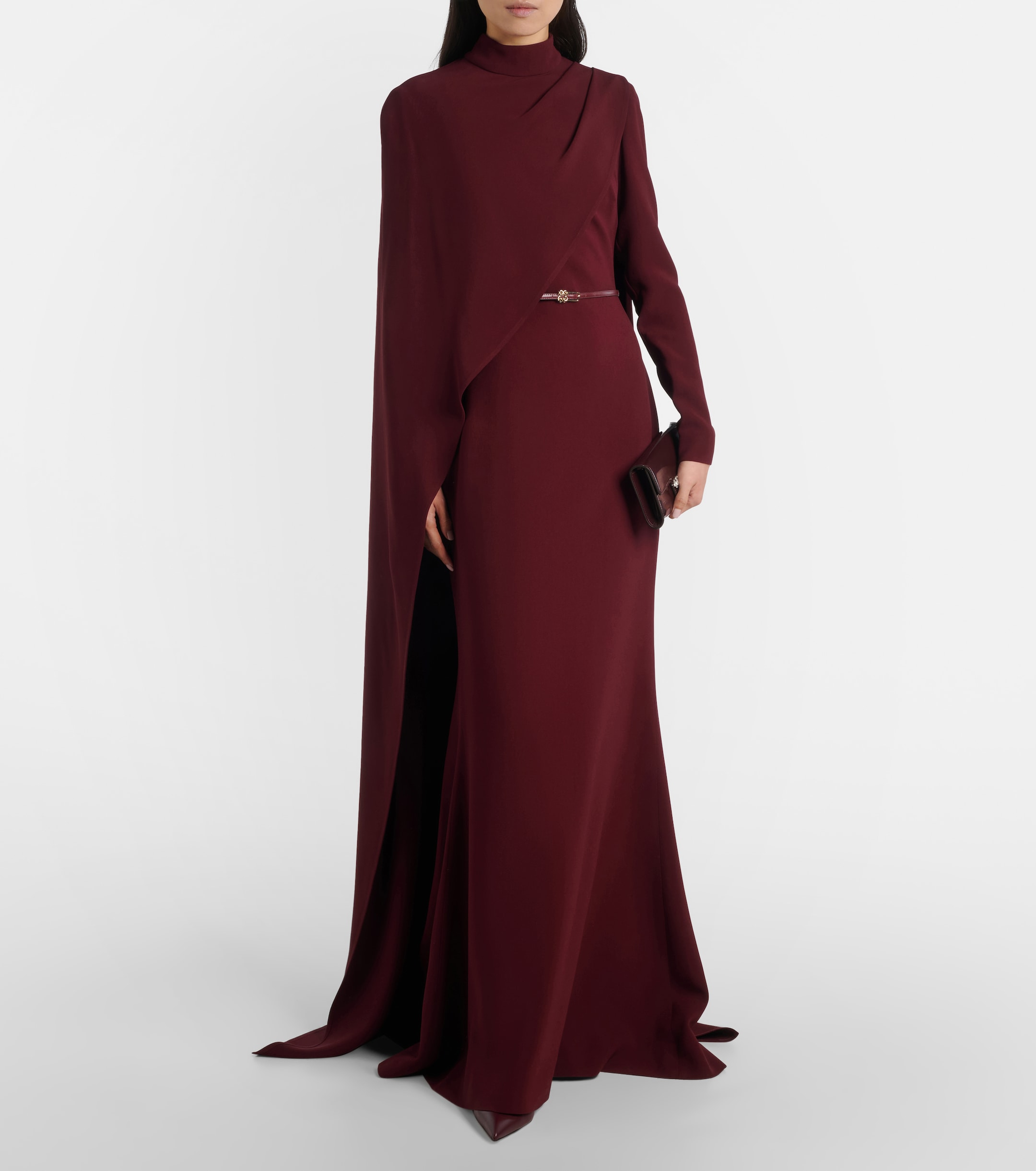 Elie Saab Cape-detail belted gown