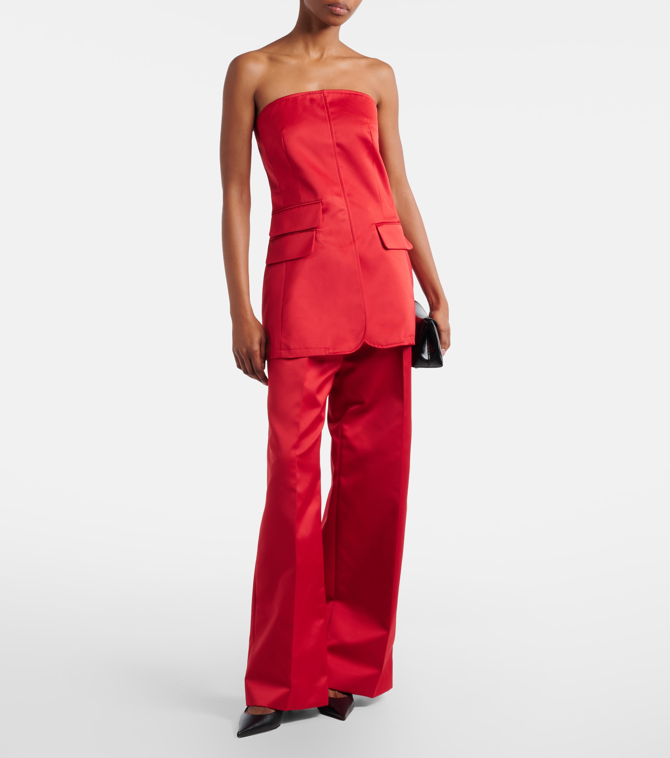 The Frankie Shop Brickell satin wide-leg pants