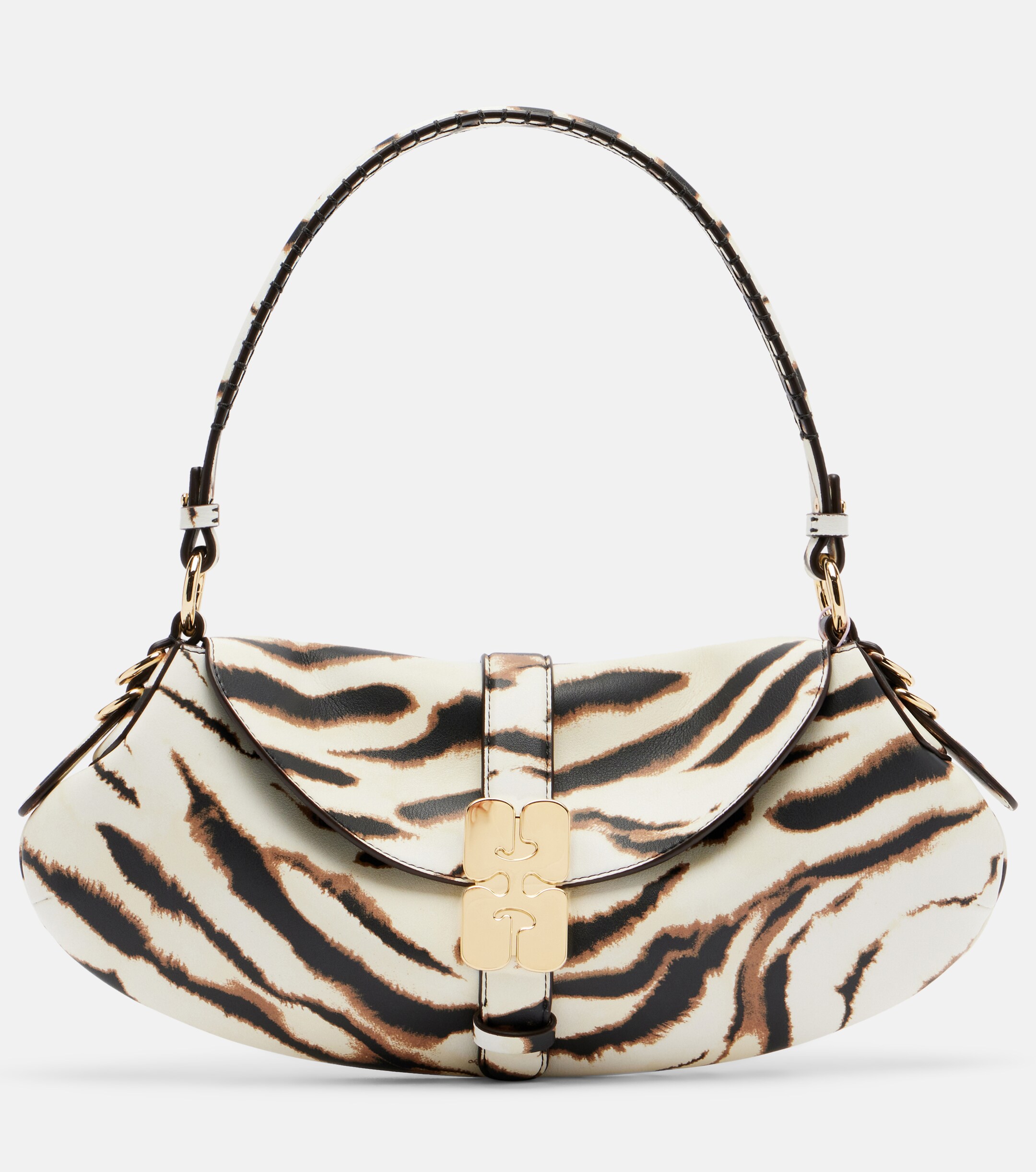 GANNI B-Kat Small zebra-print shoulder bag