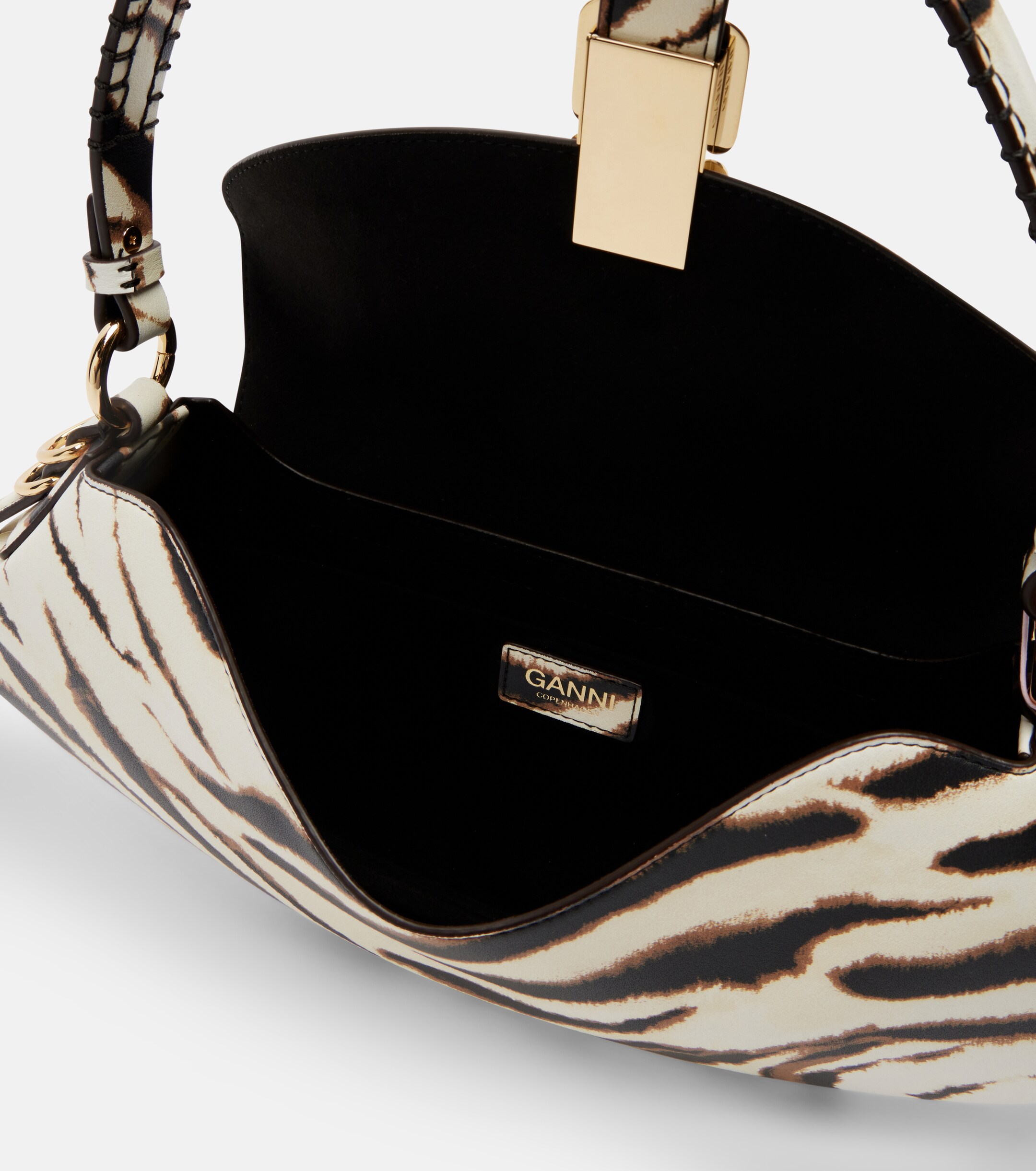 GANNI B-Kat Small zebra-print shoulder bag