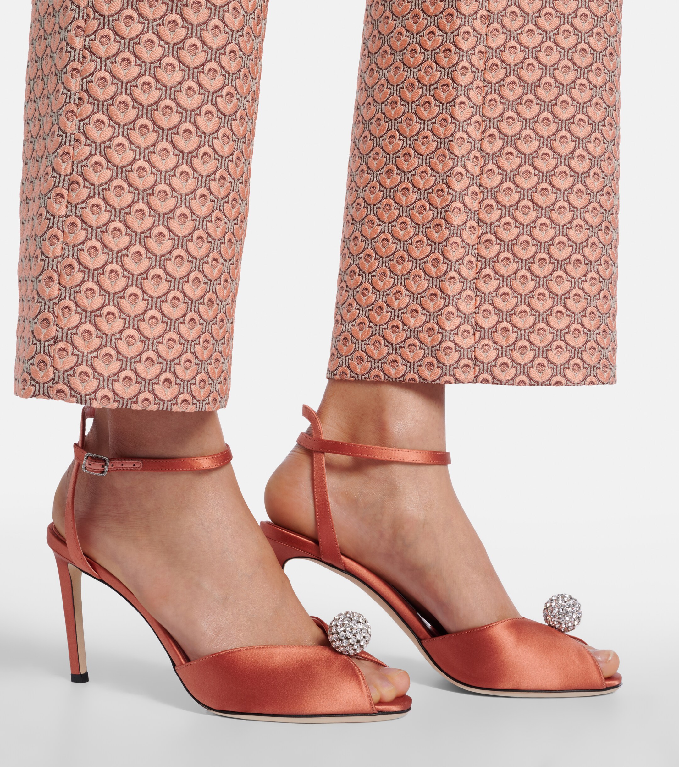 JIMMY CHOO Jimmy Choo Sacora embellished satin sandals