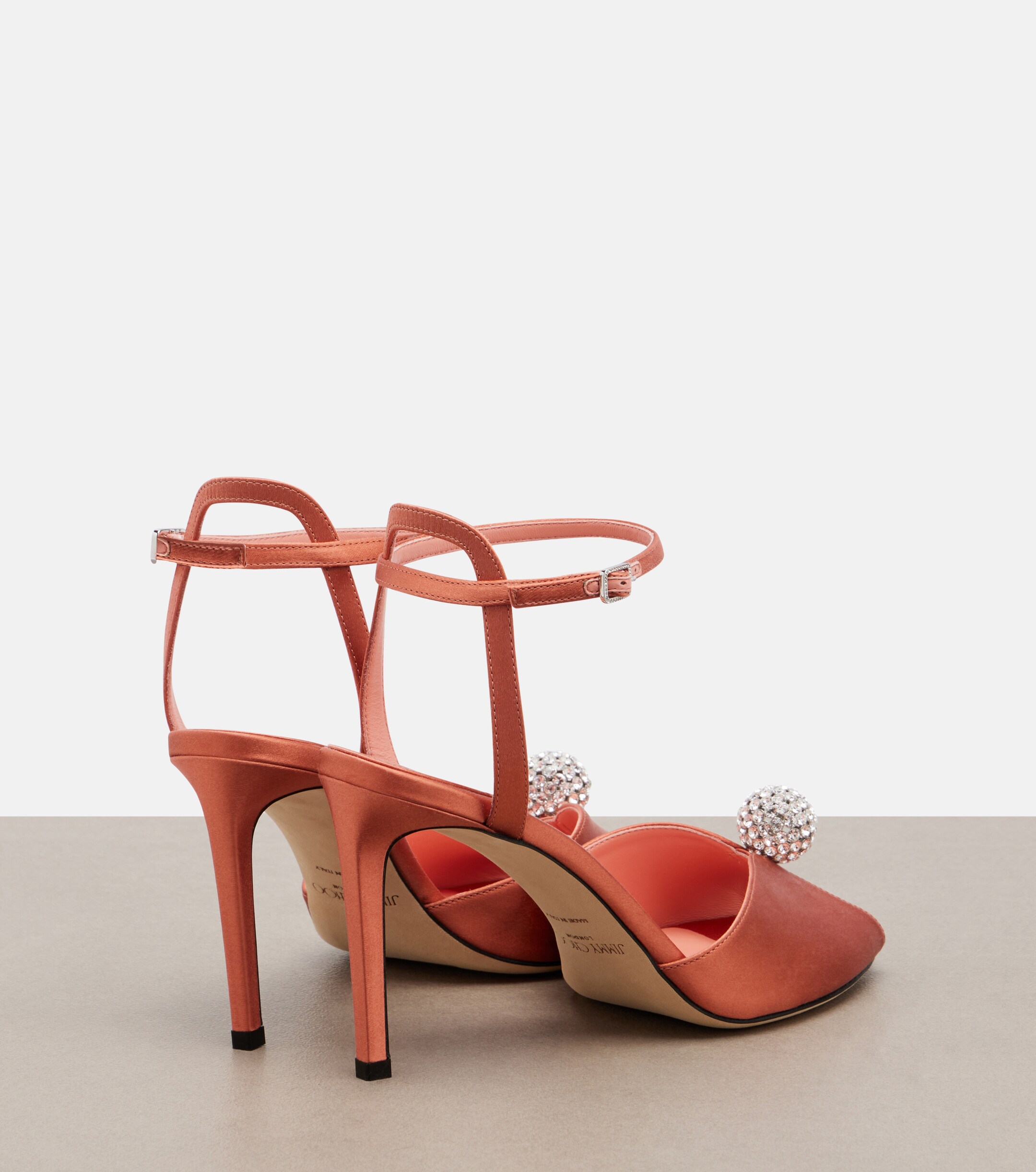 JIMMY CHOO Jimmy Choo Sacora embellished satin sandals