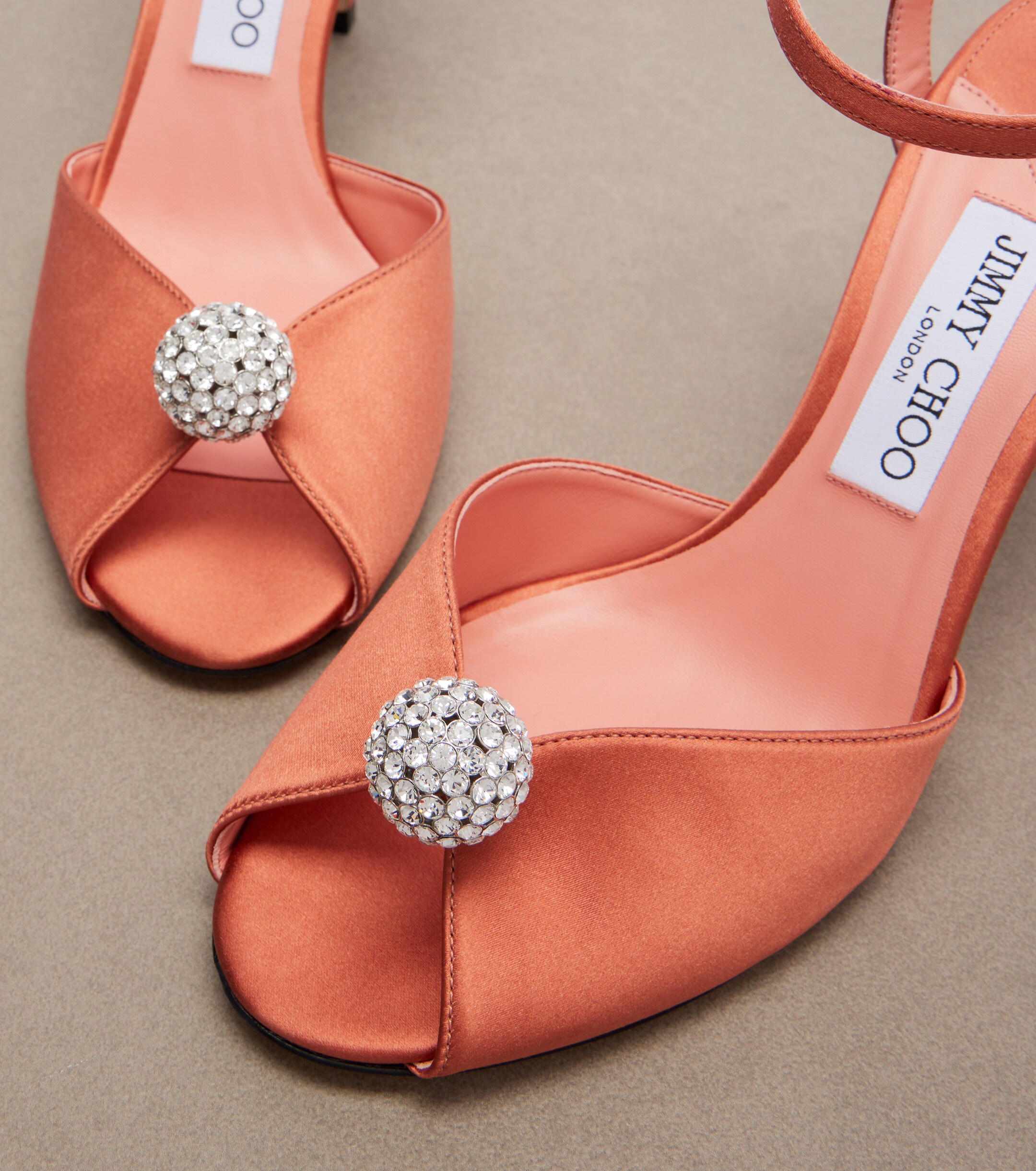 JIMMY CHOO Jimmy Choo Sacora embellished satin sandals