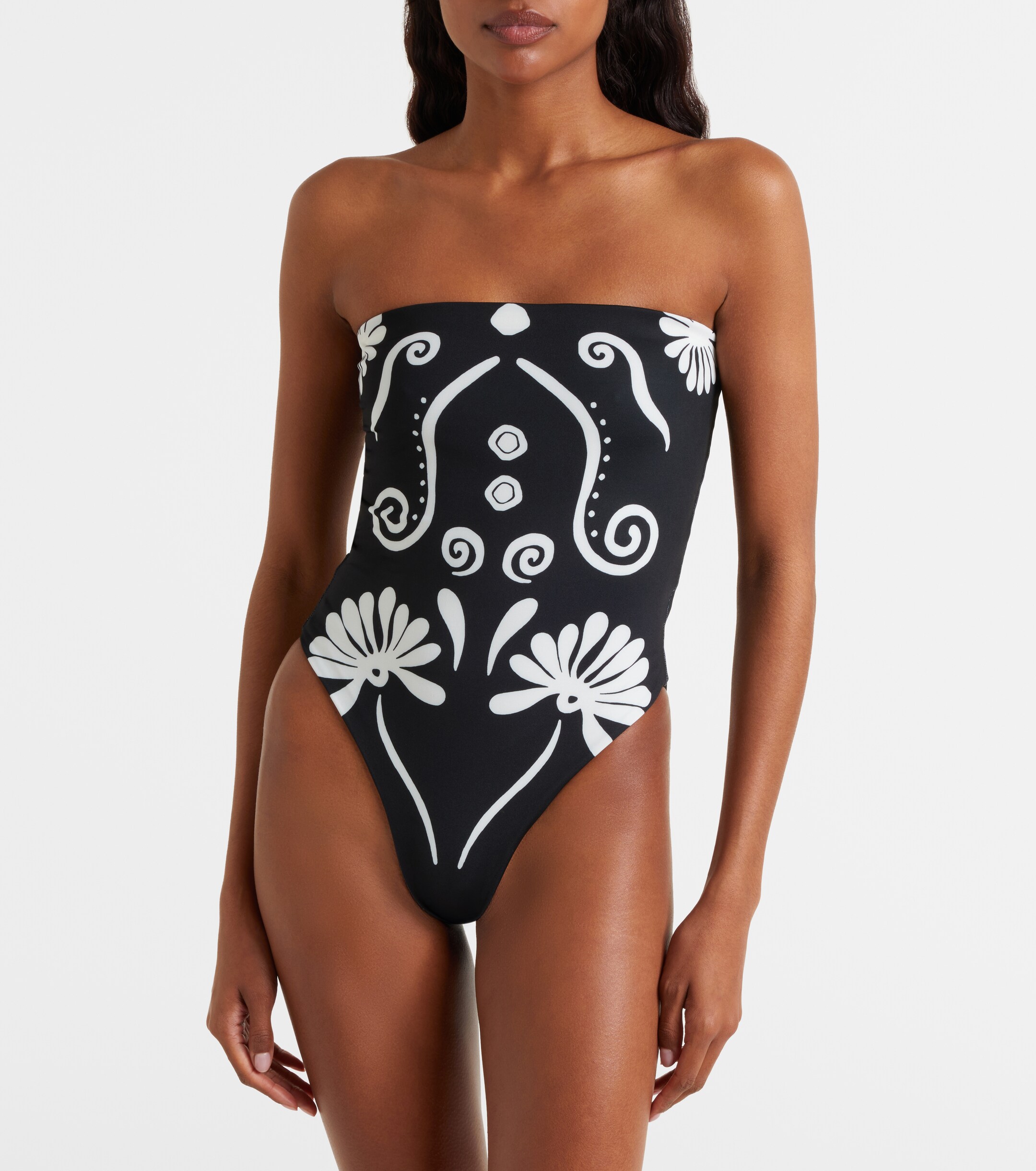 Cala de la Cruz Cala de la Cruz Lore printed strapless swimsuit