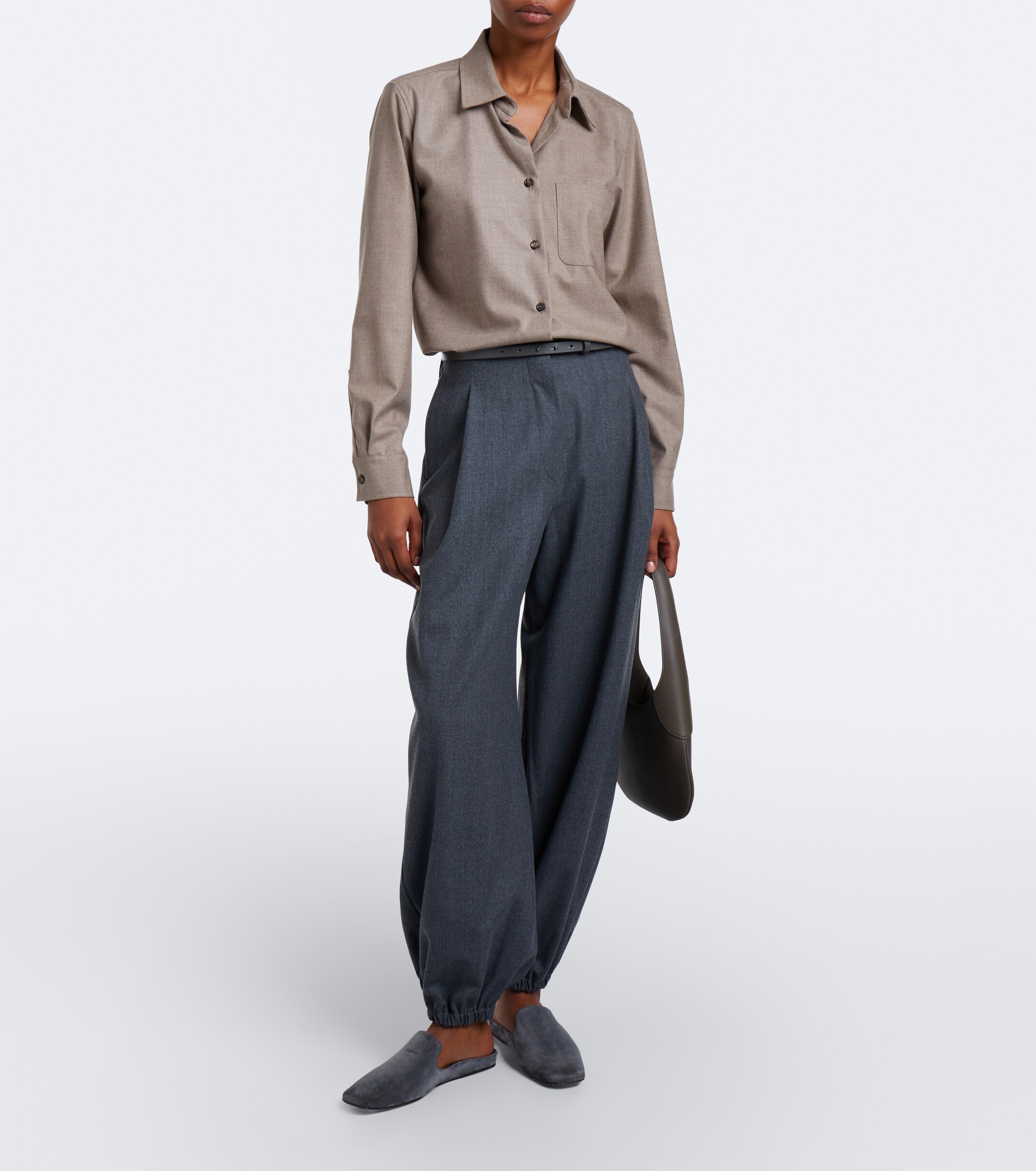 Max Mara Max Mara Wool-blend flannel balloon pants