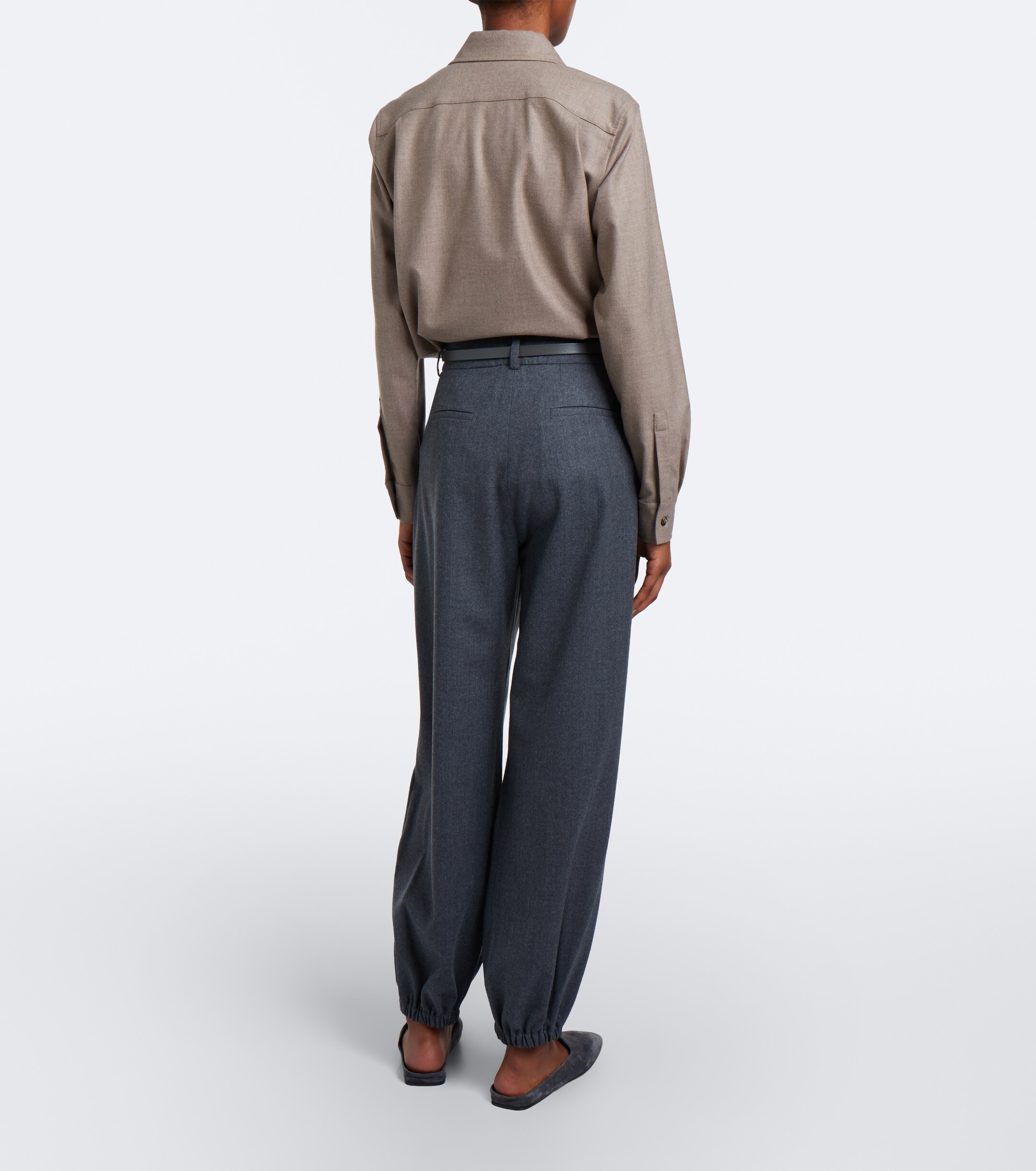 Max Mara Max Mara Wool-blend flannel balloon pants