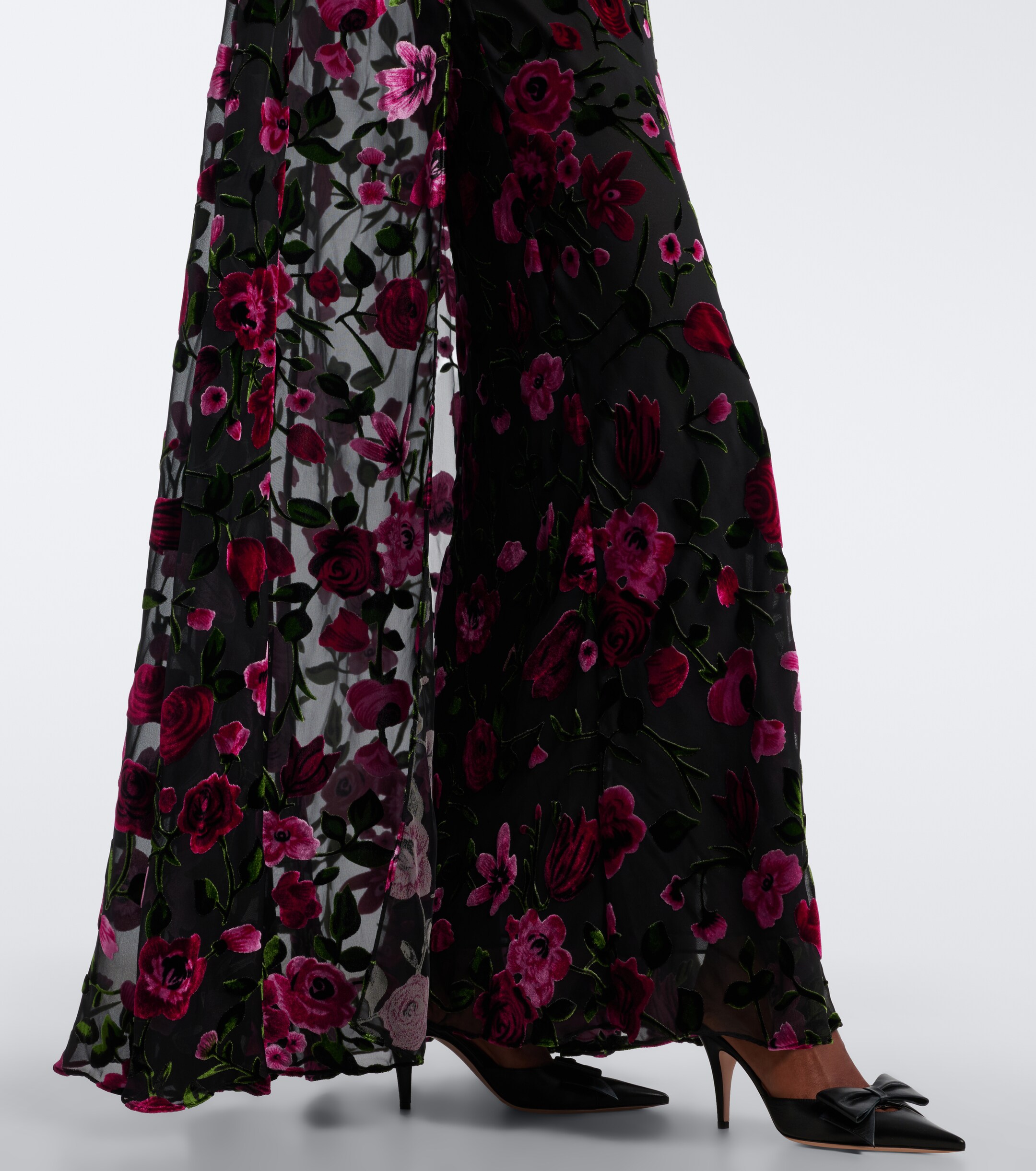 Rodarte Rodarte Caped floral devoré velvet gown