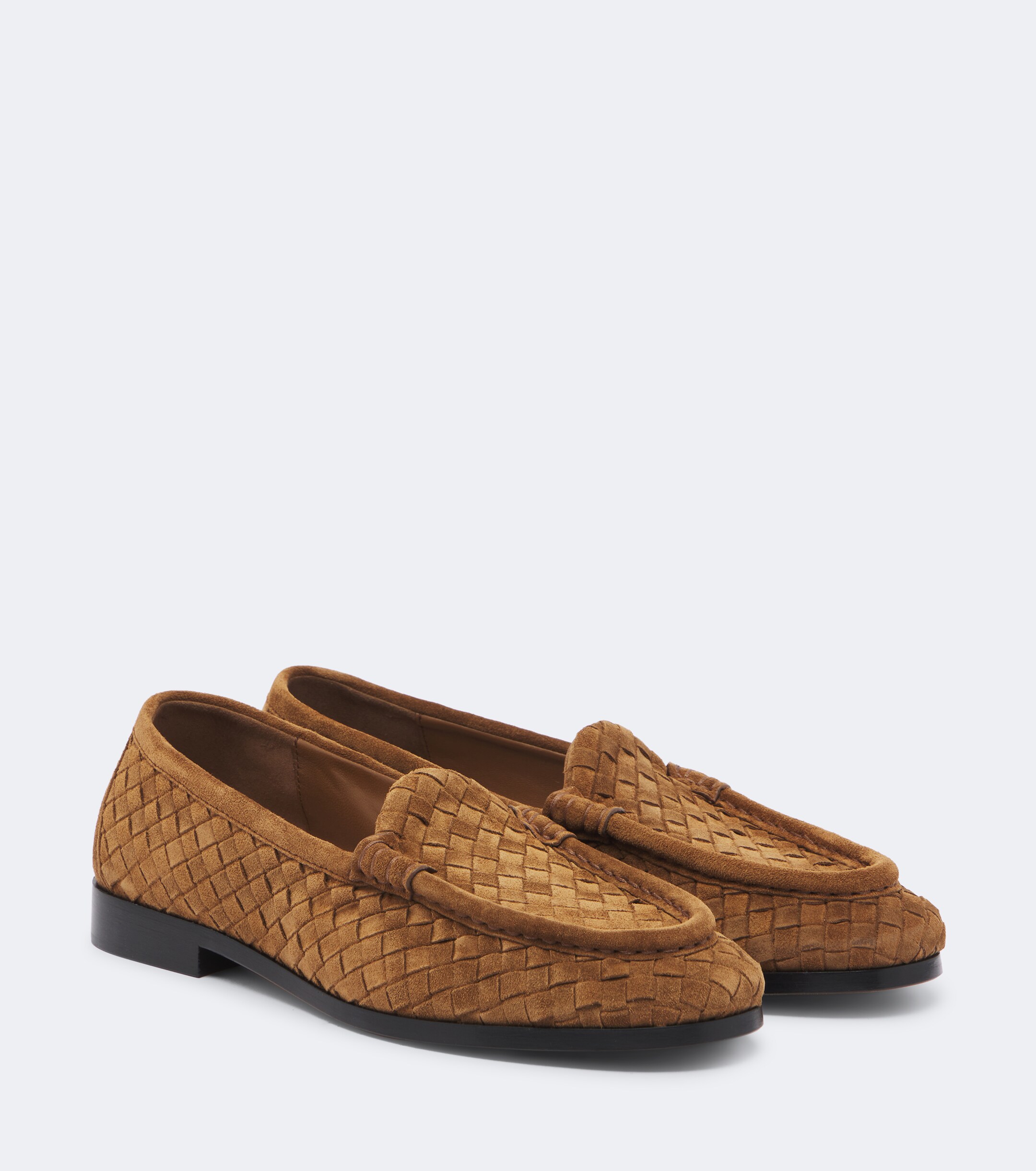 Bottega Veneta Bottega Veneta Silenzio Intrecciato suede loafers