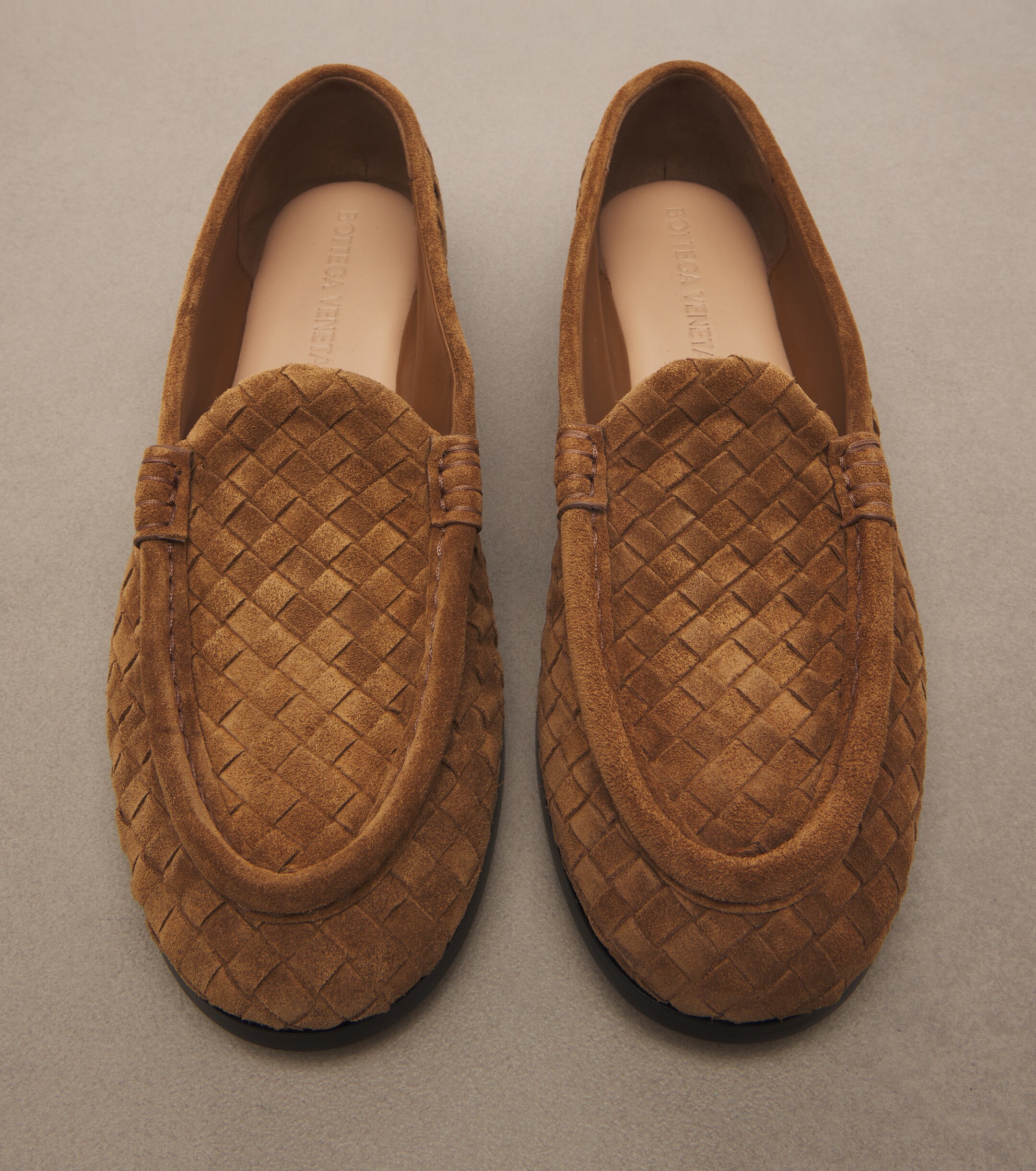 Bottega Veneta Bottega Veneta Silenzio Intrecciato suede loafers