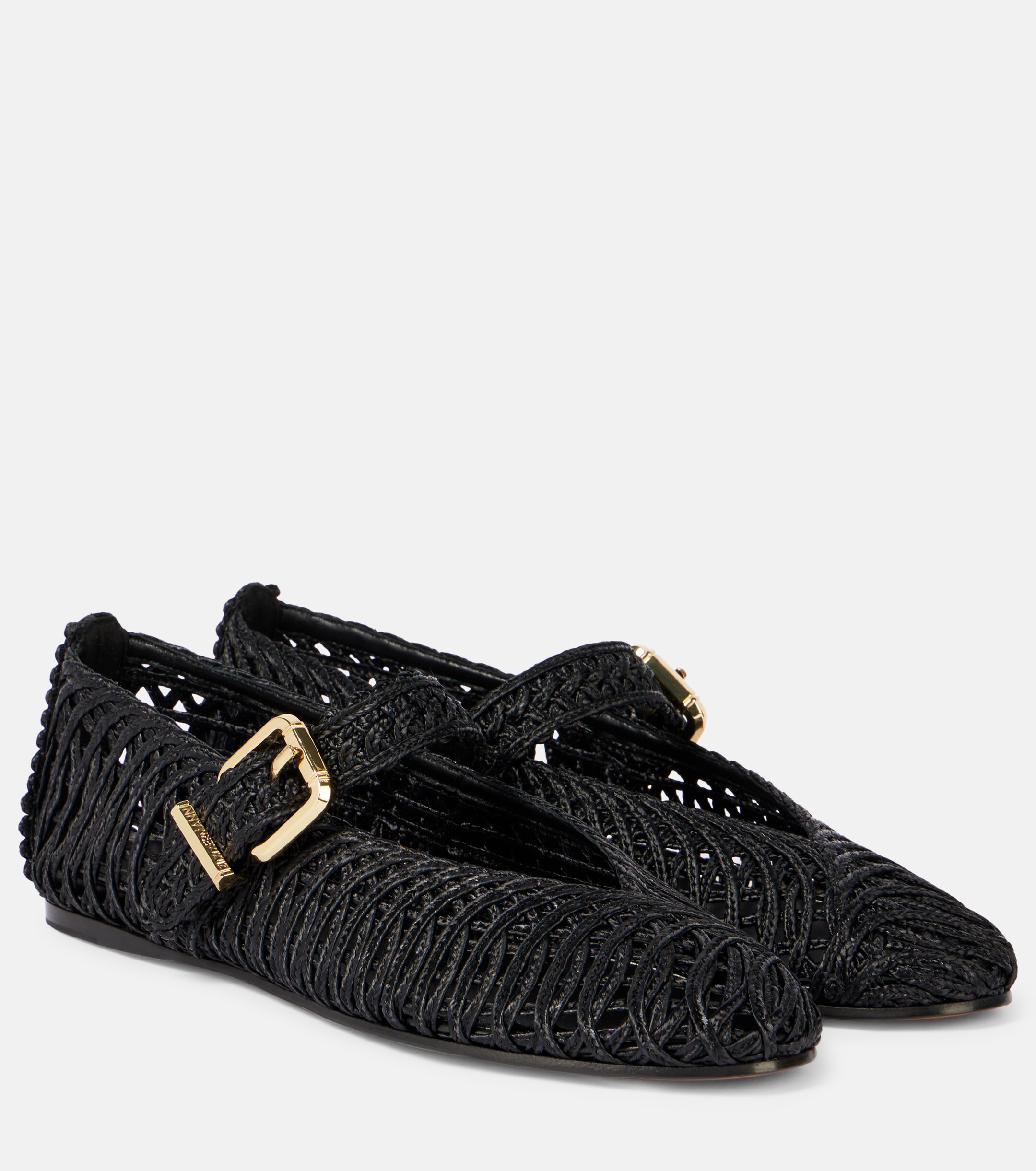 Zimmermann Reef raffia Mary Jane flats