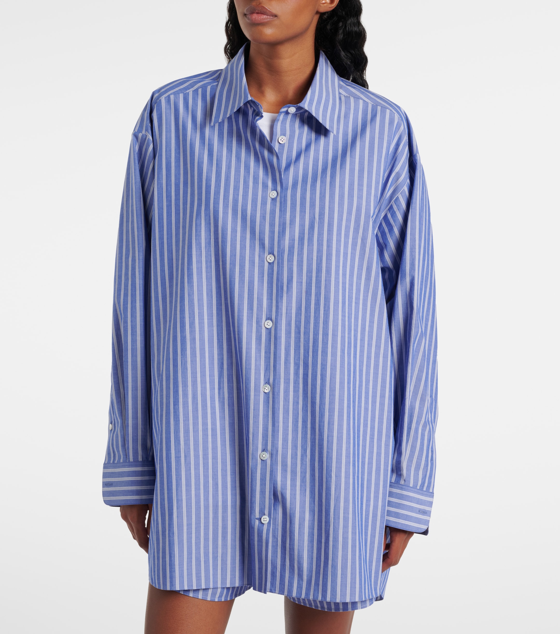 The Row Luka striped cotton poplin shirt thumbnail