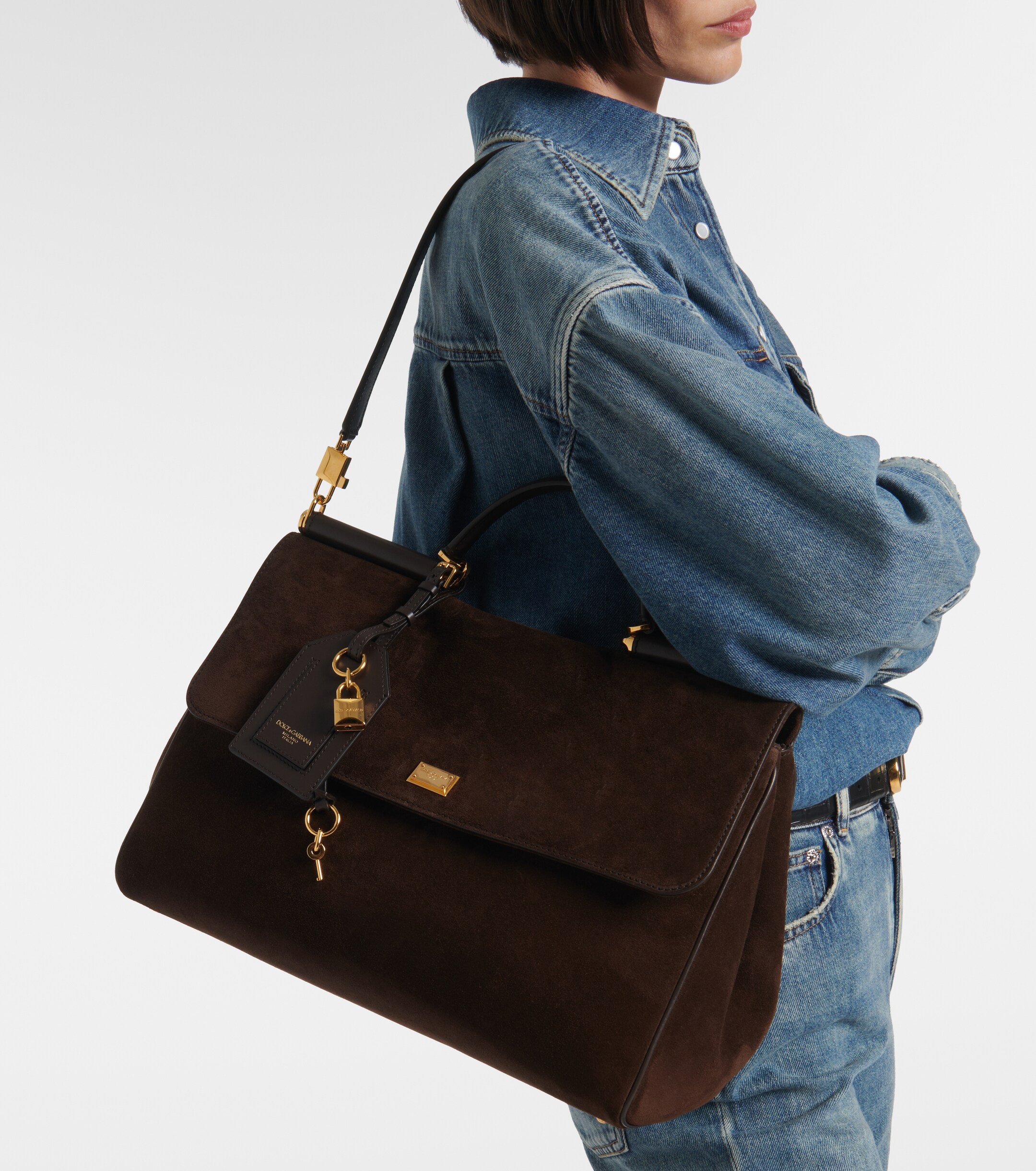 Dolce&Gabbana Sicily Large suede tote bag