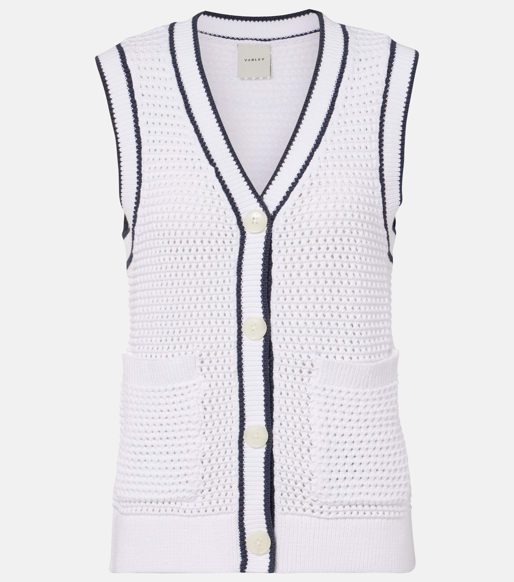 Varley Varley Leilani open-knit cotton-blend top